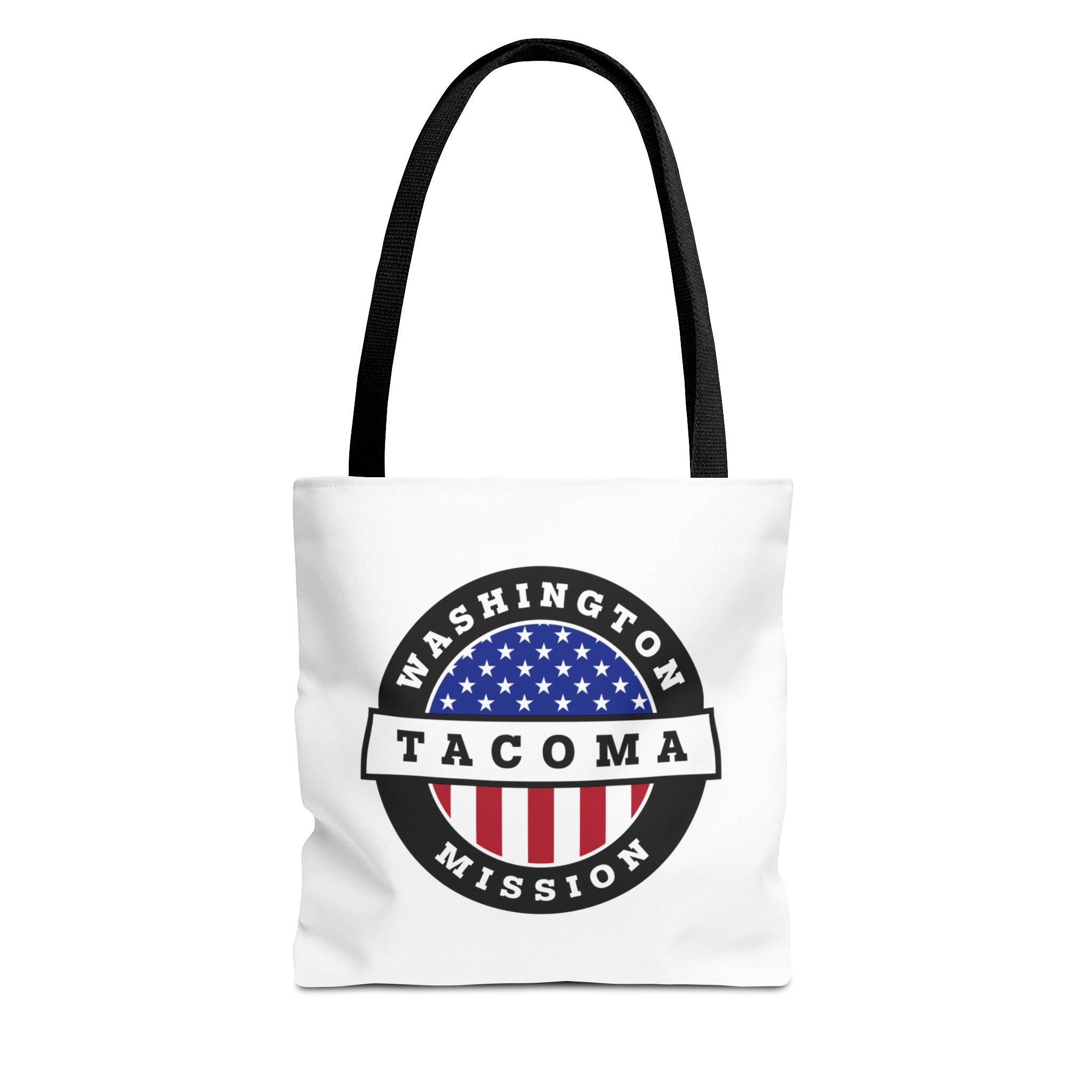 Washington Vancouver Mission USA Flag Logo Tote Bag White - Mission Wishlist - LDS Missionary Gift Store
