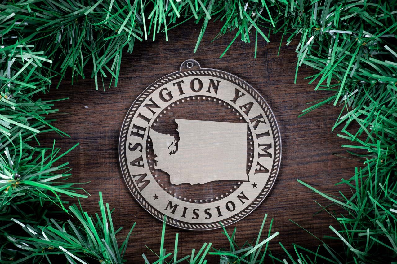 Washington Yakima Mission Christmas Ornament - Latter-Day Saint LDS Missionary Gift - Book of Mormon