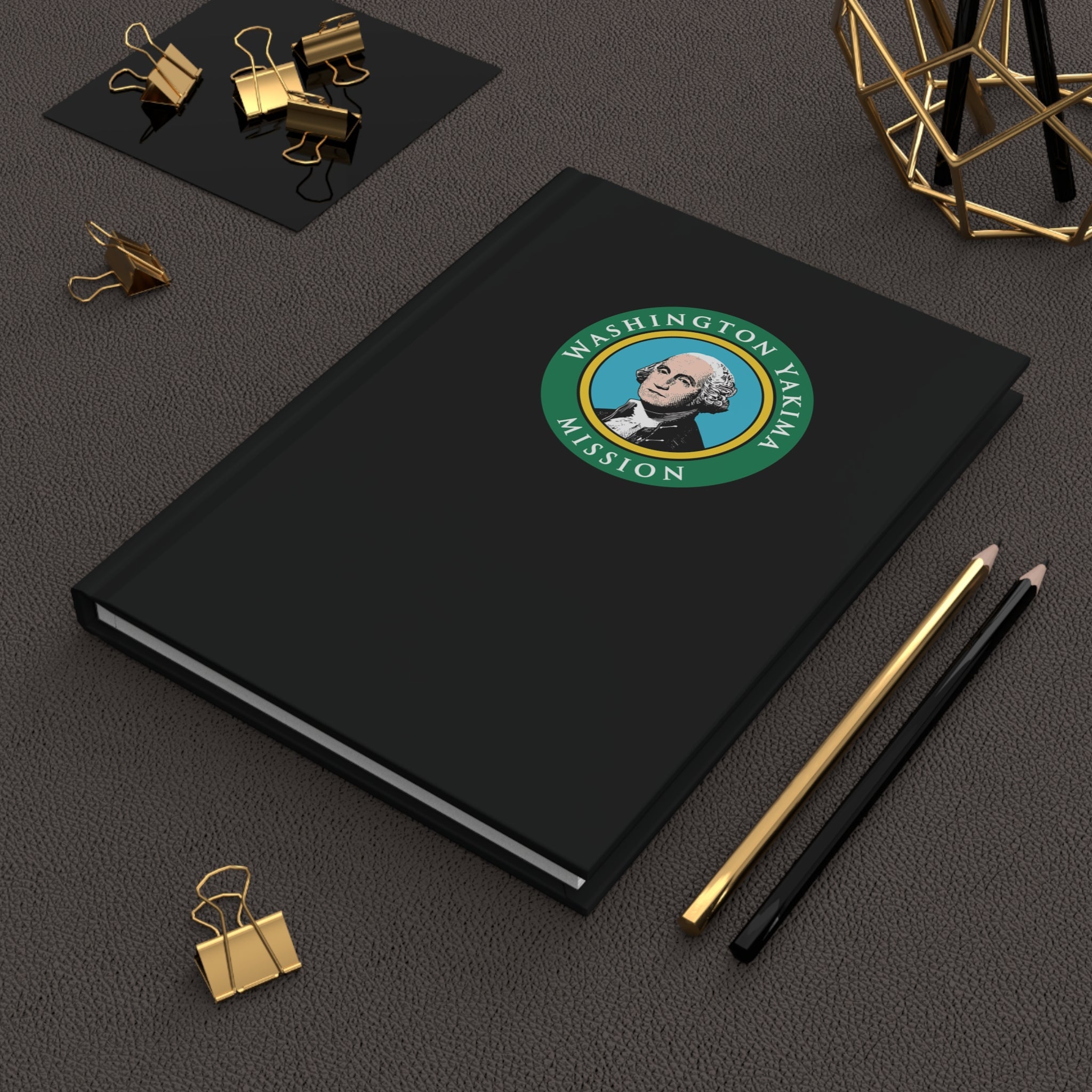 Washington Yakima Mission Logo Design Black Hardcover Journal Matte - Mission Wishlist - LDS Missionary Gift Store