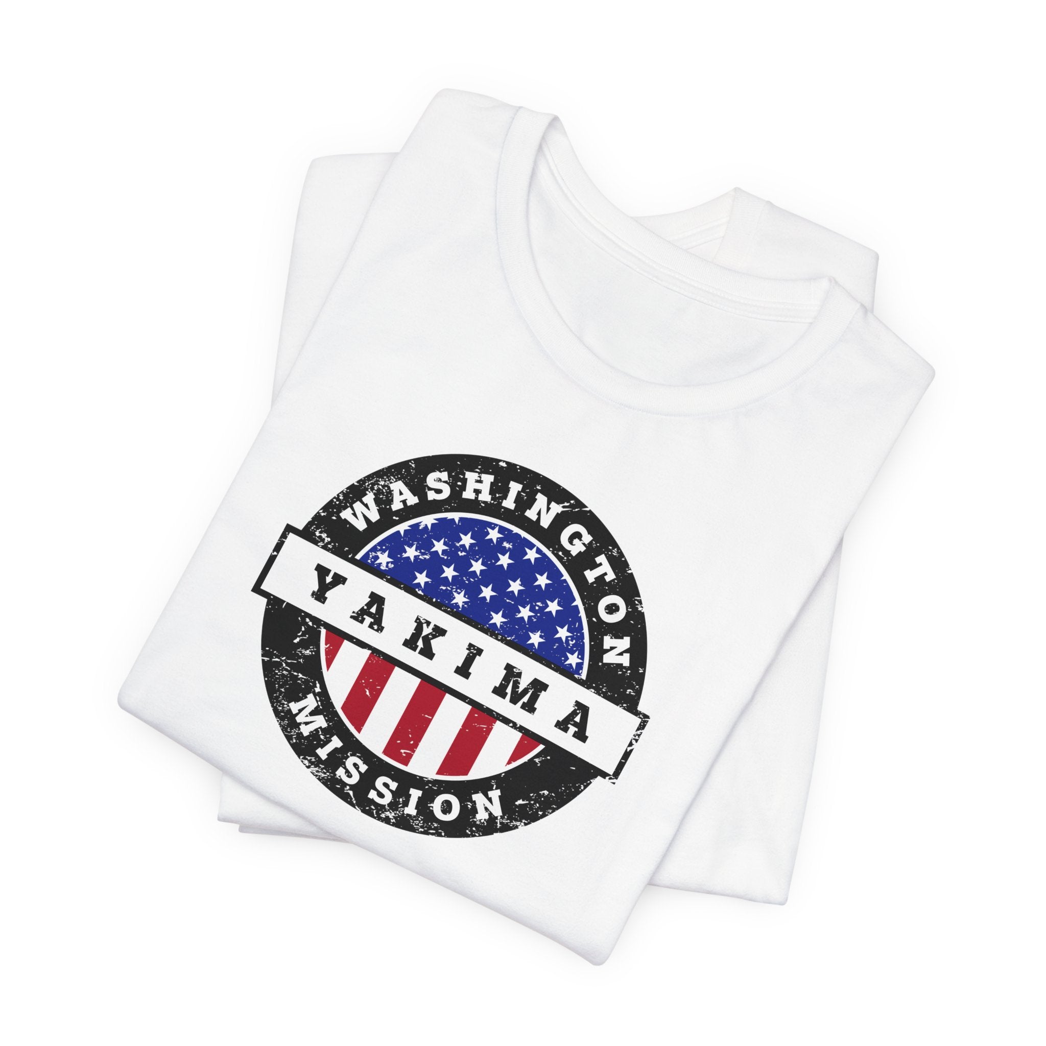 Washington Yakima Mission Vintage Circular USA Flag T-Shirt - Mission Wishlist - LDS Missionary Gift Store