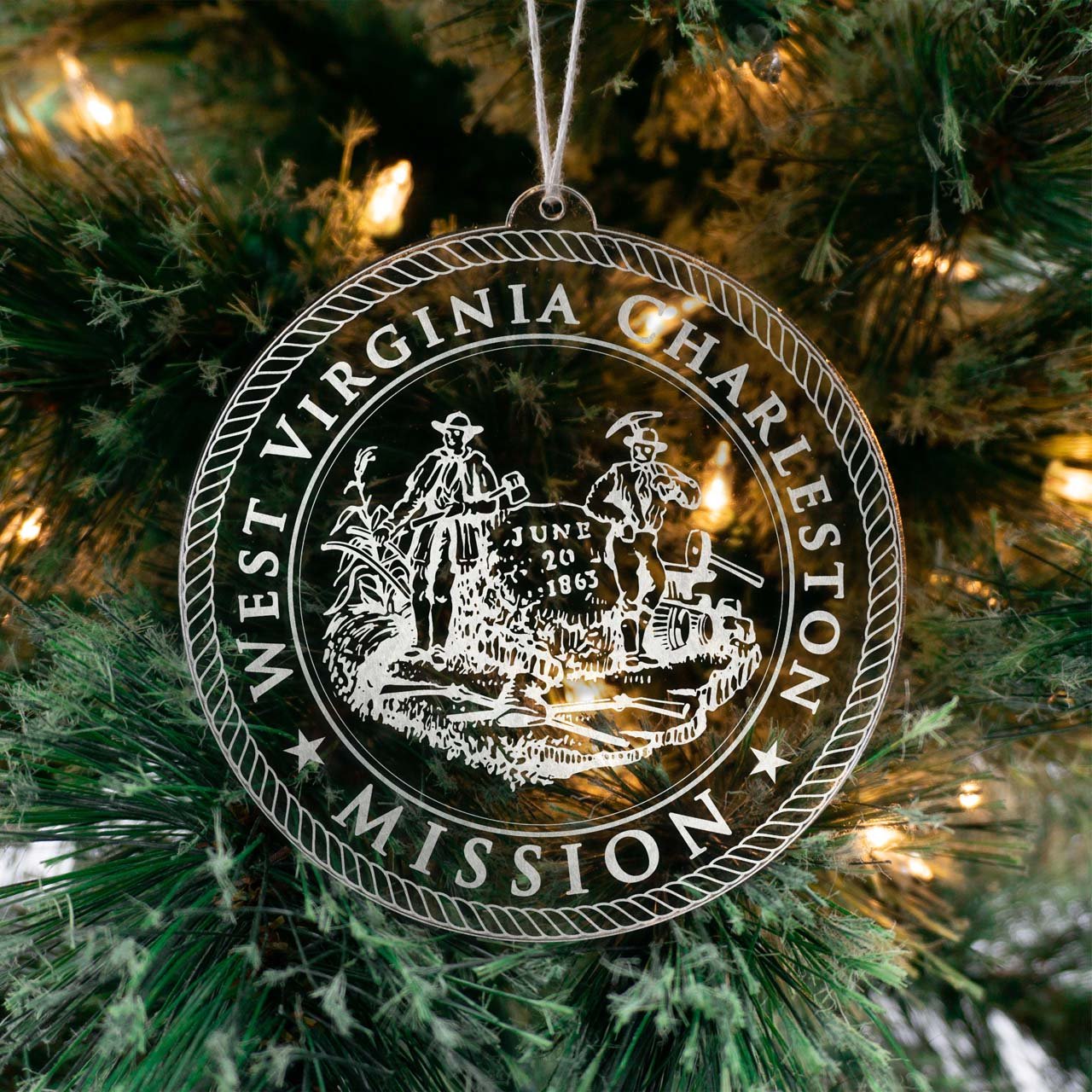 West Virginia Charleston Mission Christmas Ornament - Latter-Day Saint LDS Missionary Gift - Book of Mormon