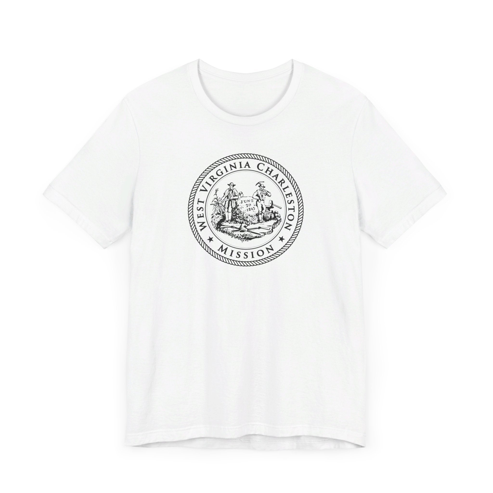 West Virginia Charleston Mission Circular Monochrome Logo T-Shirt - Mission Wishlist - LDS Missionary Gift Store
