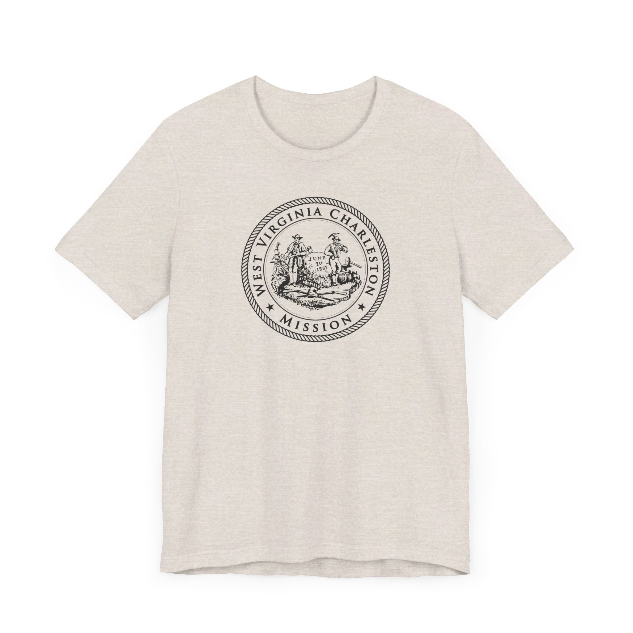 West Virginia Charleston Mission Circular Monochrome Logo T-Shirt - Mission Wishlist - LDS Missionary Gift Store