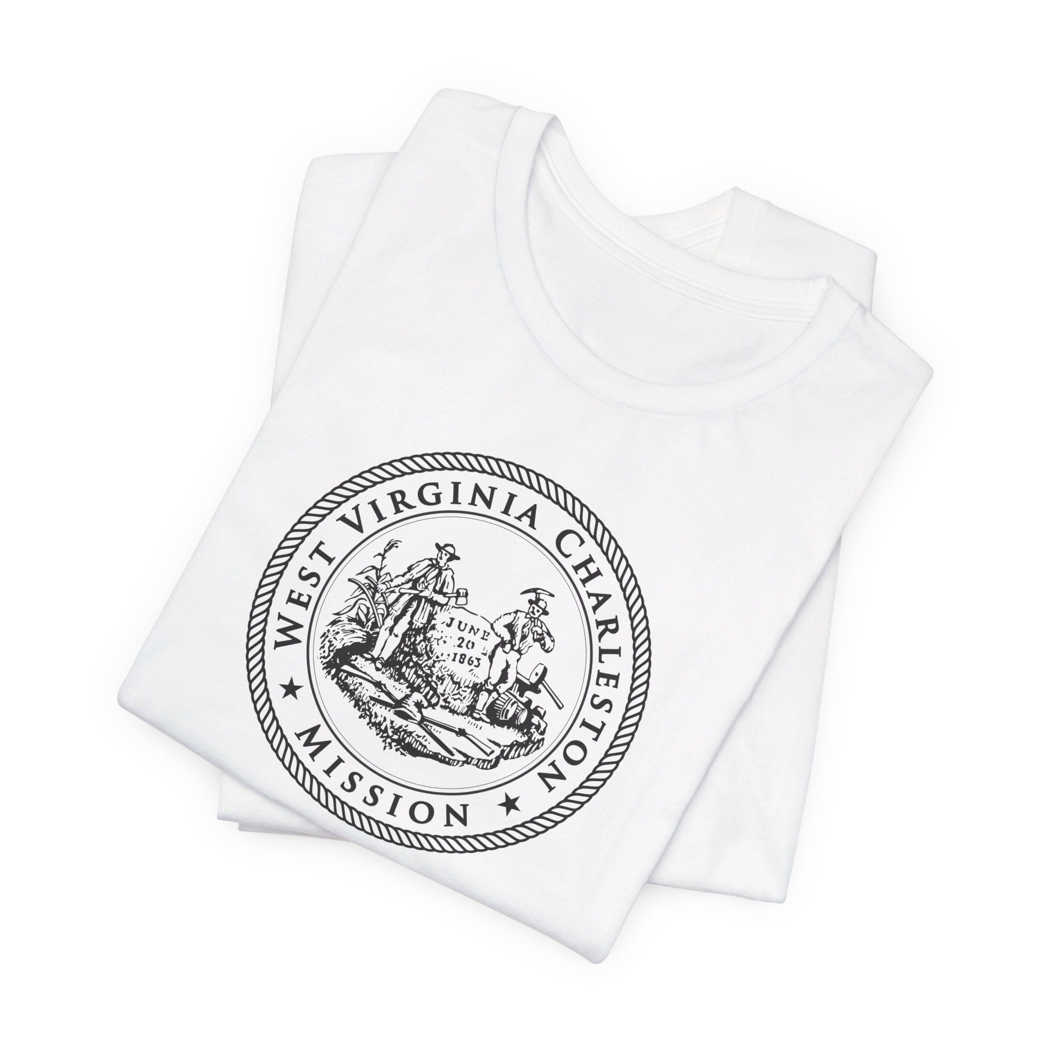 West Virginia Charleston Mission Circular Monochrome Logo T-Shirt - Mission Wishlist - LDS Missionary Gift Store