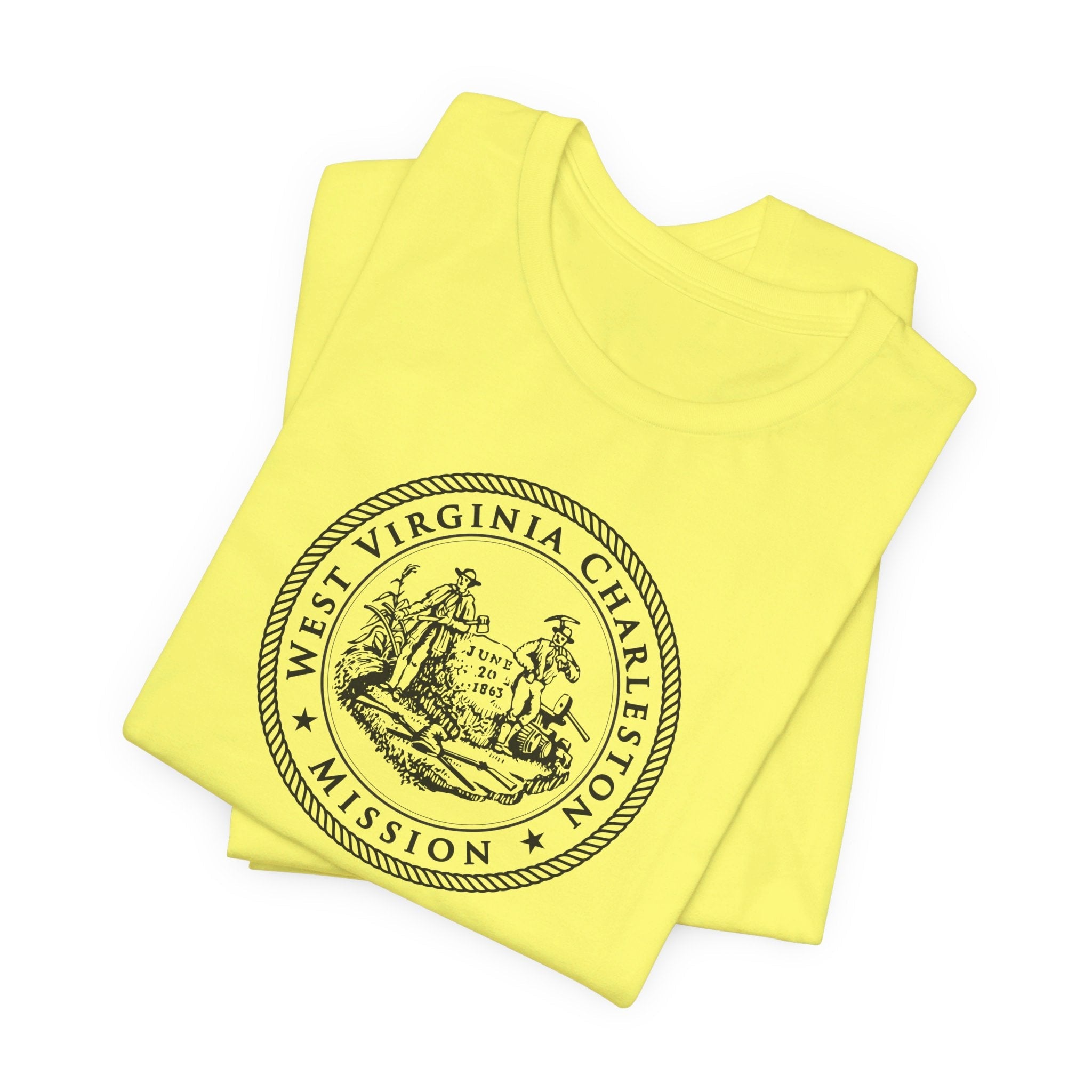 West Virginia Charleston Mission Circular Monochrome Logo T-Shirt - Mission Wishlist - LDS Missionary Gift Store