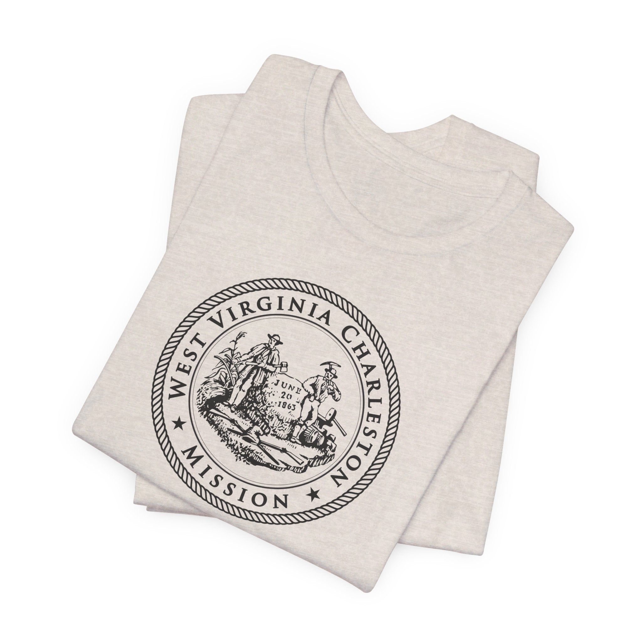 West Virginia Charleston Mission Circular Monochrome Logo T-Shirt - Mission Wishlist - LDS Missionary Gift Store