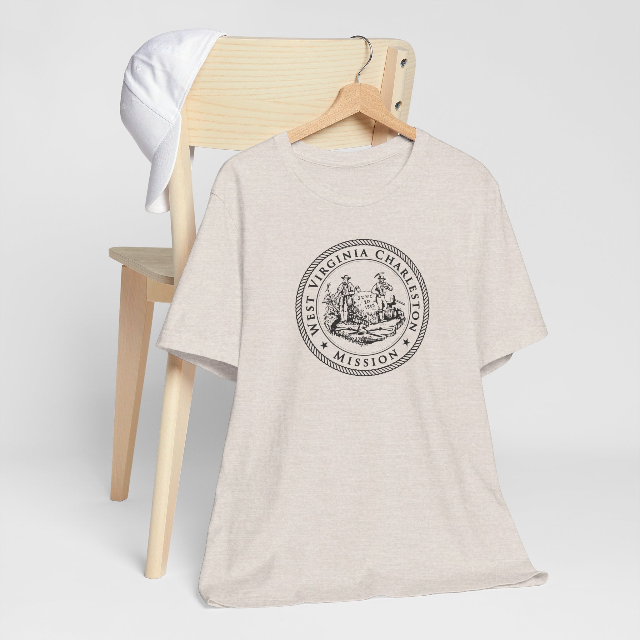 West Virginia Charleston Mission Circular Monochrome Logo T-Shirt - Mission Wishlist - LDS Missionary Gift Store