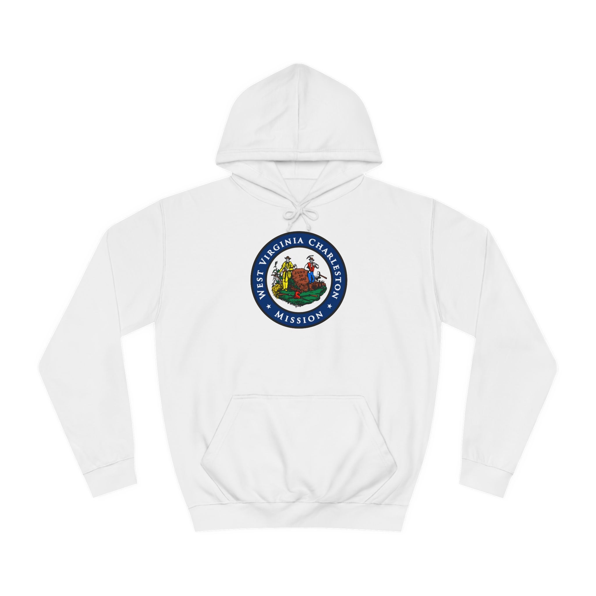 West Virginia Charleston Mission State Flag Logo (Black Border) College Hoodie - Mission Wishlist - LDS Missionary Gift Store