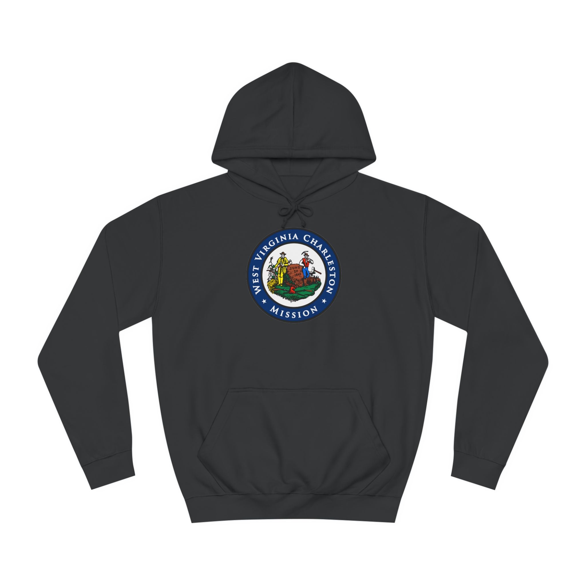 West Virginia Charleston Mission State Flag Logo (Black Border) College Hoodie - Mission Wishlist - LDS Missionary Gift Store