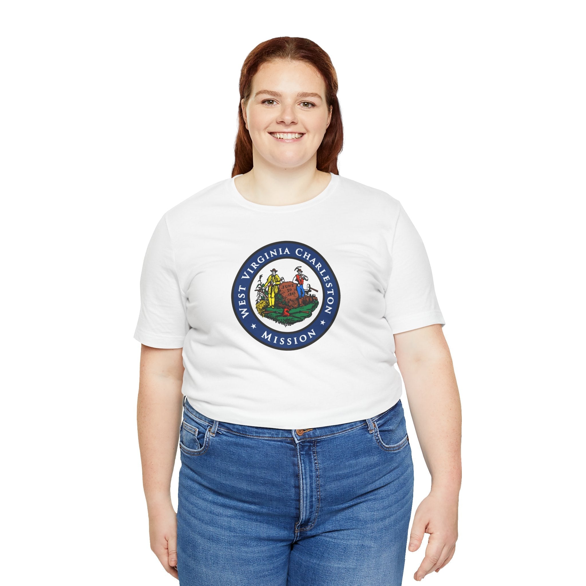 West Virginia Charleston Mission State Flag Logo (Black Border) T-shirt - Mission Wishlist - LDS Missionary Gift Store