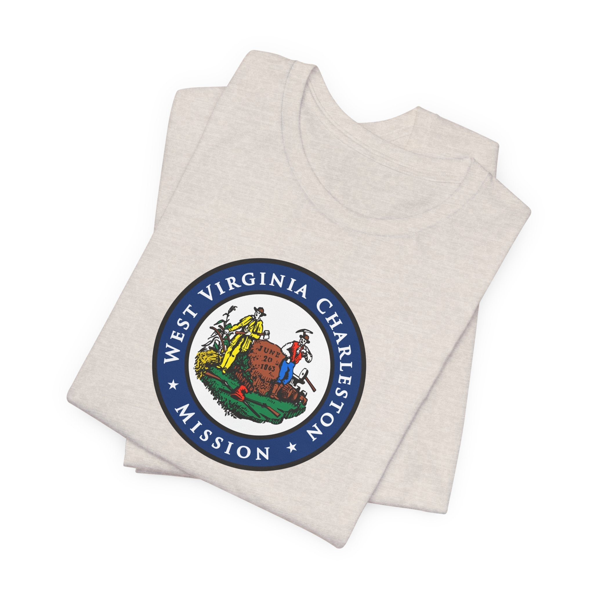 West Virginia Charleston Mission State Flag Logo (Black Border) T-shirt - Mission Wishlist - LDS Missionary Gift Store