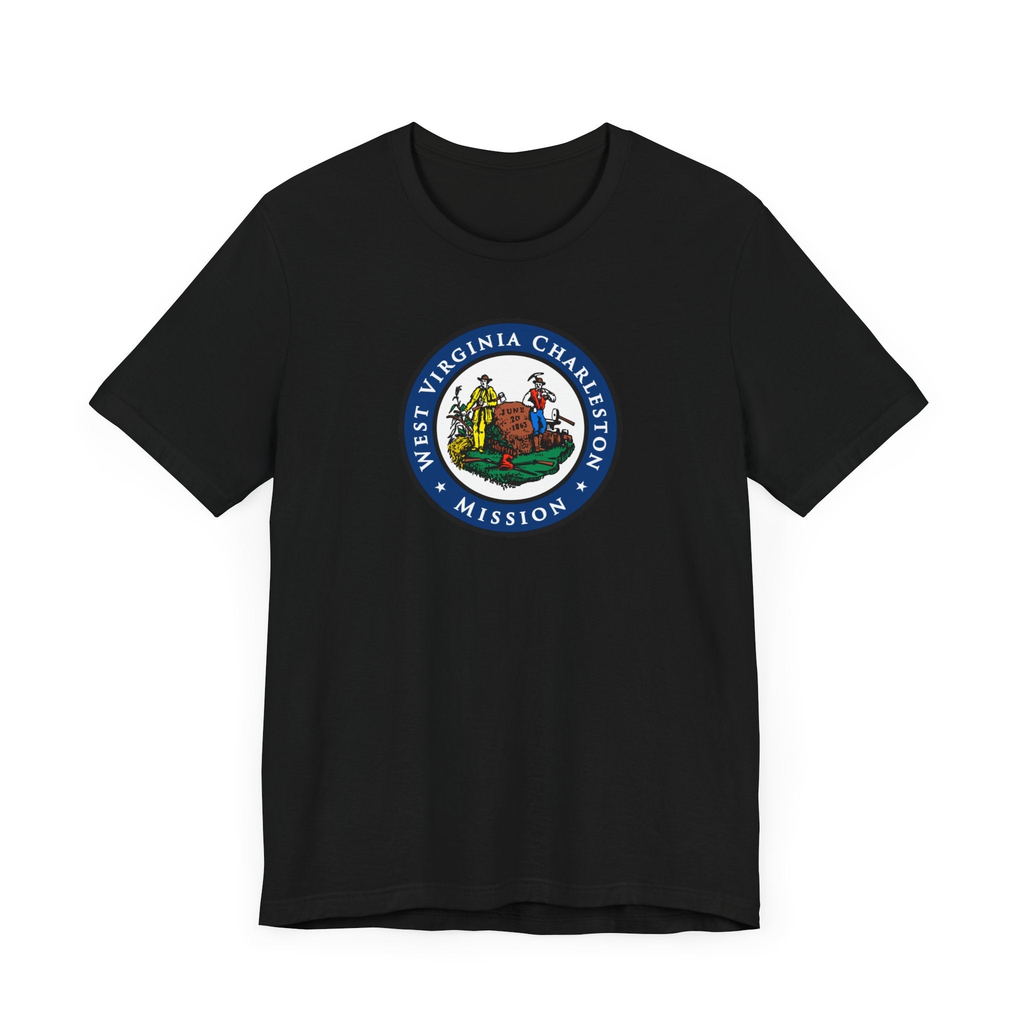 West Virginia Charleston Mission State Flag Logo (Black Border) T-shirt - Mission Wishlist - LDS Missionary Gift Store