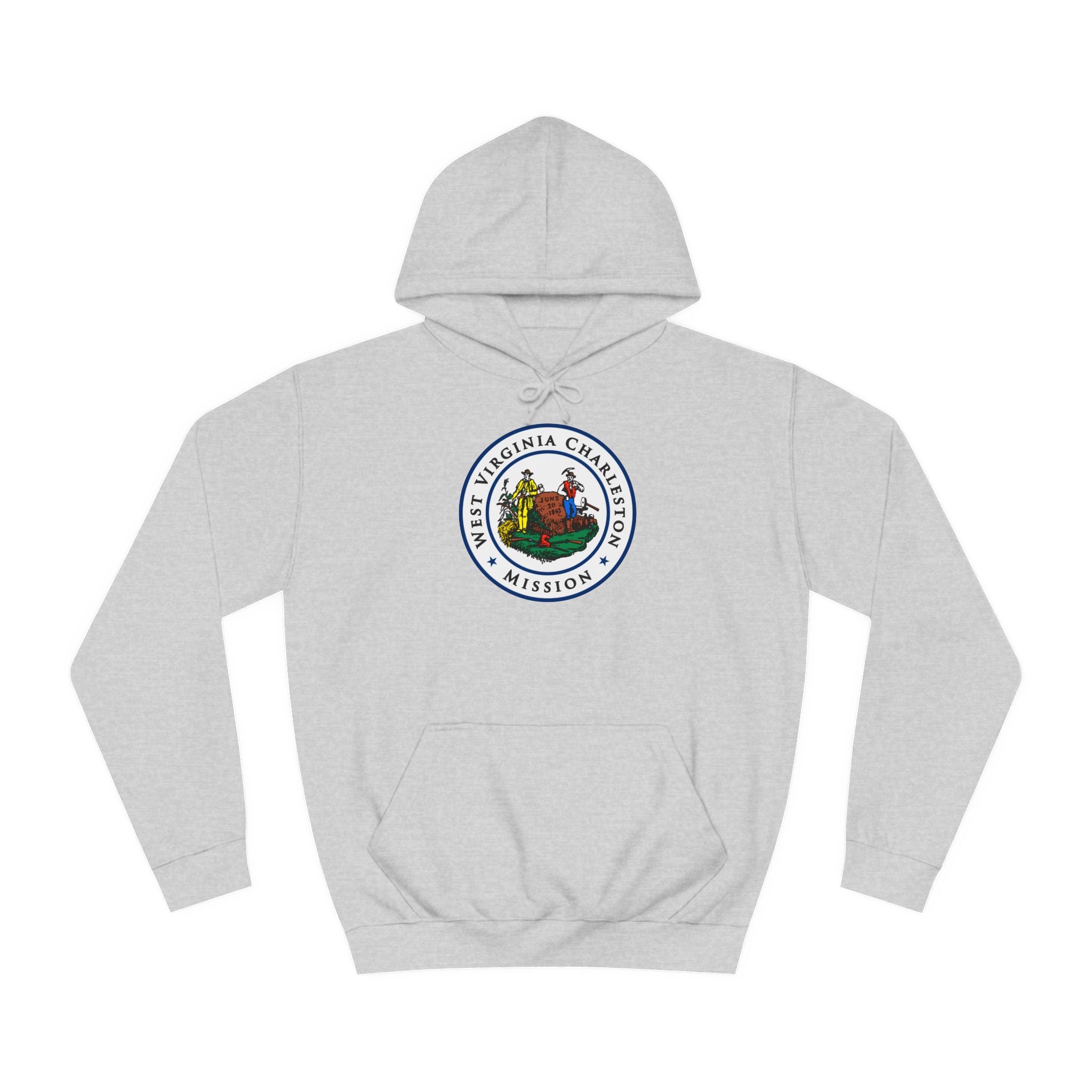 West Virginia Charleston Mission State Flag Logo (White Border) College Hoodie - Mission Wishlist - LDS Missionary Gift Store
