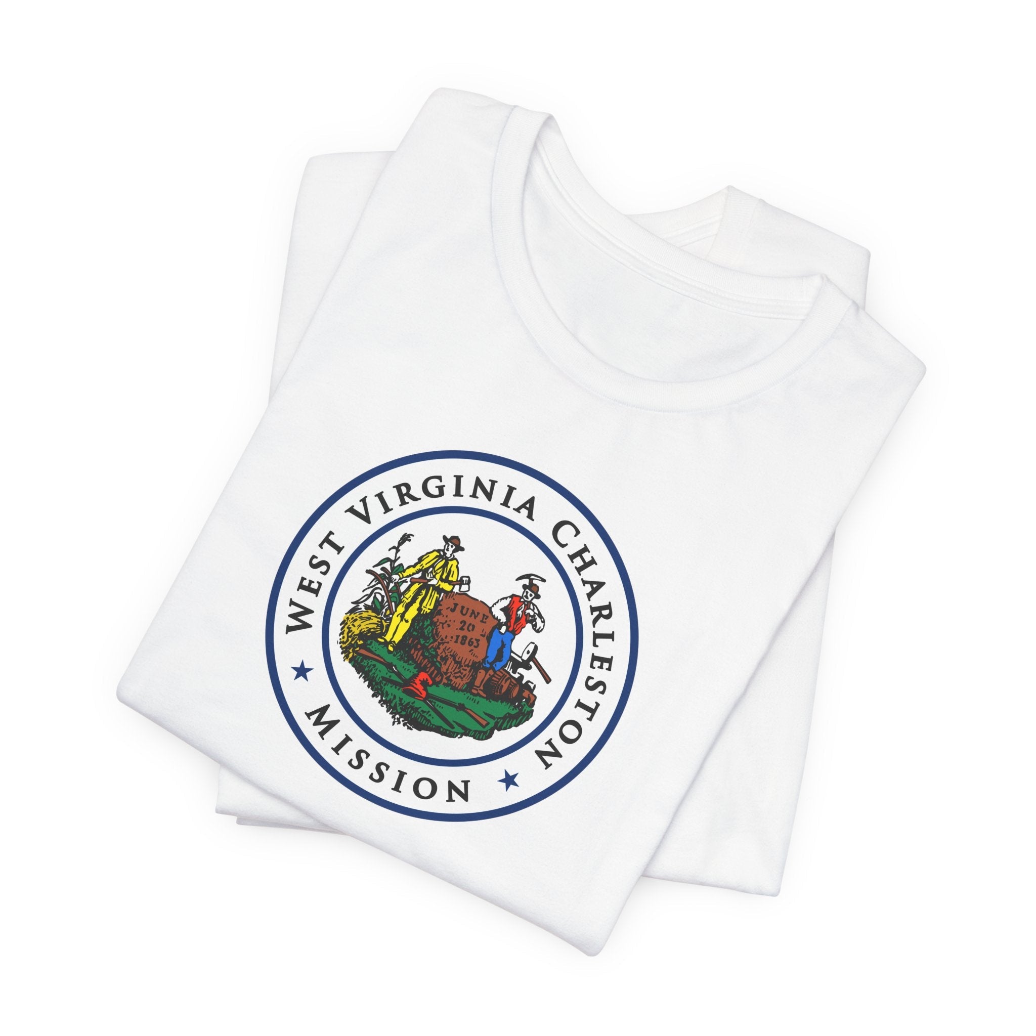 West Virginia Charleston Mission State Flag Logo (White Border) T-shirt - Mission Wishlist - LDS Missionary Gift Store