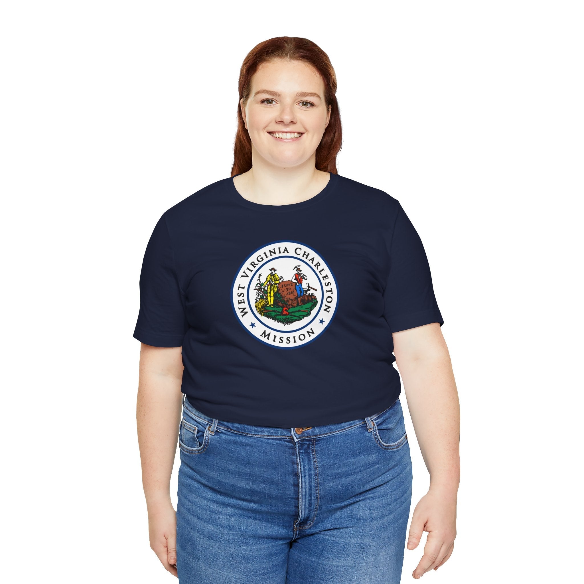 West Virginia Charleston Mission State Flag Logo (White Border) T-shirt - Mission Wishlist - LDS Missionary Gift Store