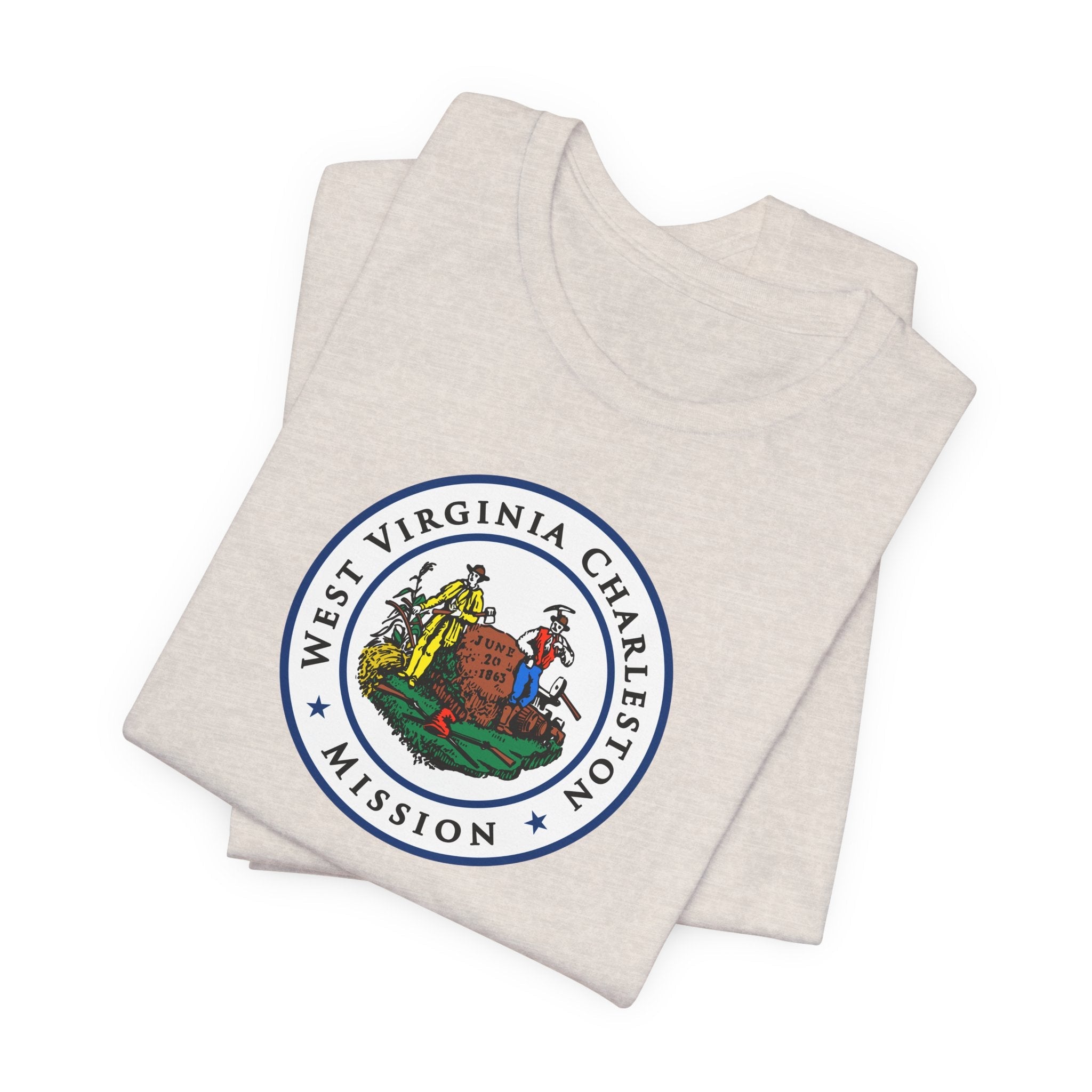 West Virginia Charleston Mission State Flag Logo (White Border) T-shirt - Mission Wishlist - LDS Missionary Gift Store