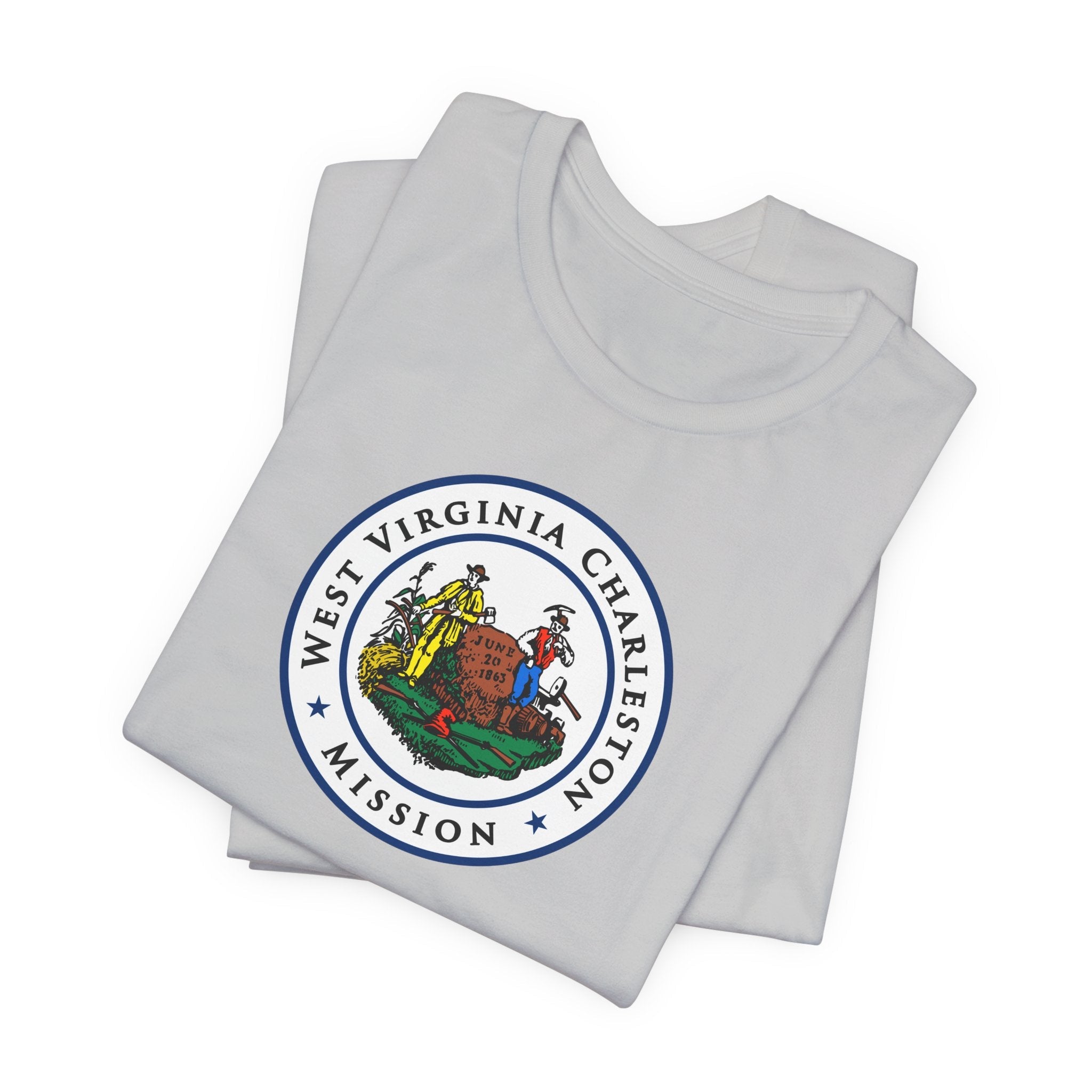 West Virginia Charleston Mission State Flag Logo (White Border) T-shirt - Mission Wishlist - LDS Missionary Gift Store
