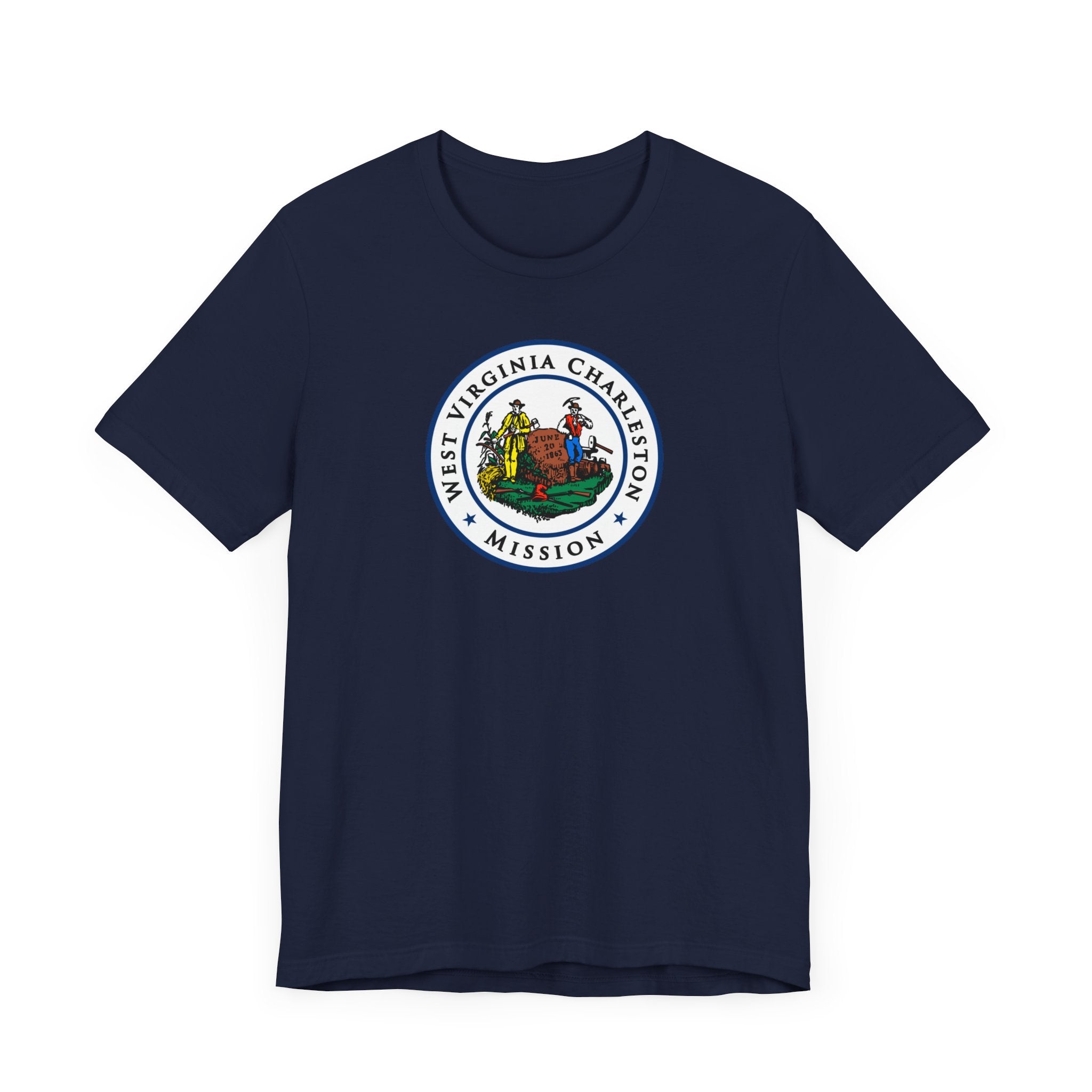 West Virginia Charleston Mission State Flag Logo (White Border) T-shirt - Mission Wishlist - LDS Missionary Gift Store
