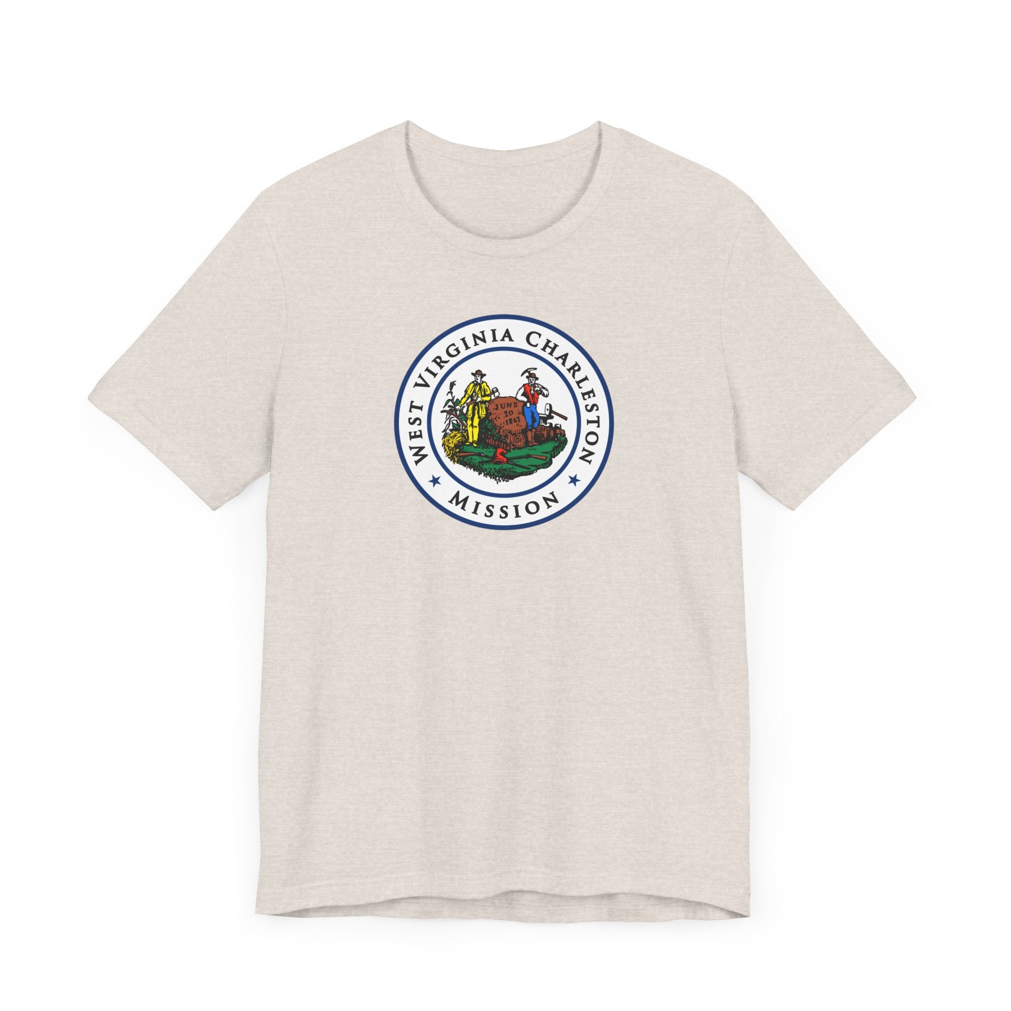 West Virginia Charleston Mission State Flag Logo (White Border) T-shirt - Mission Wishlist - LDS Missionary Gift Store