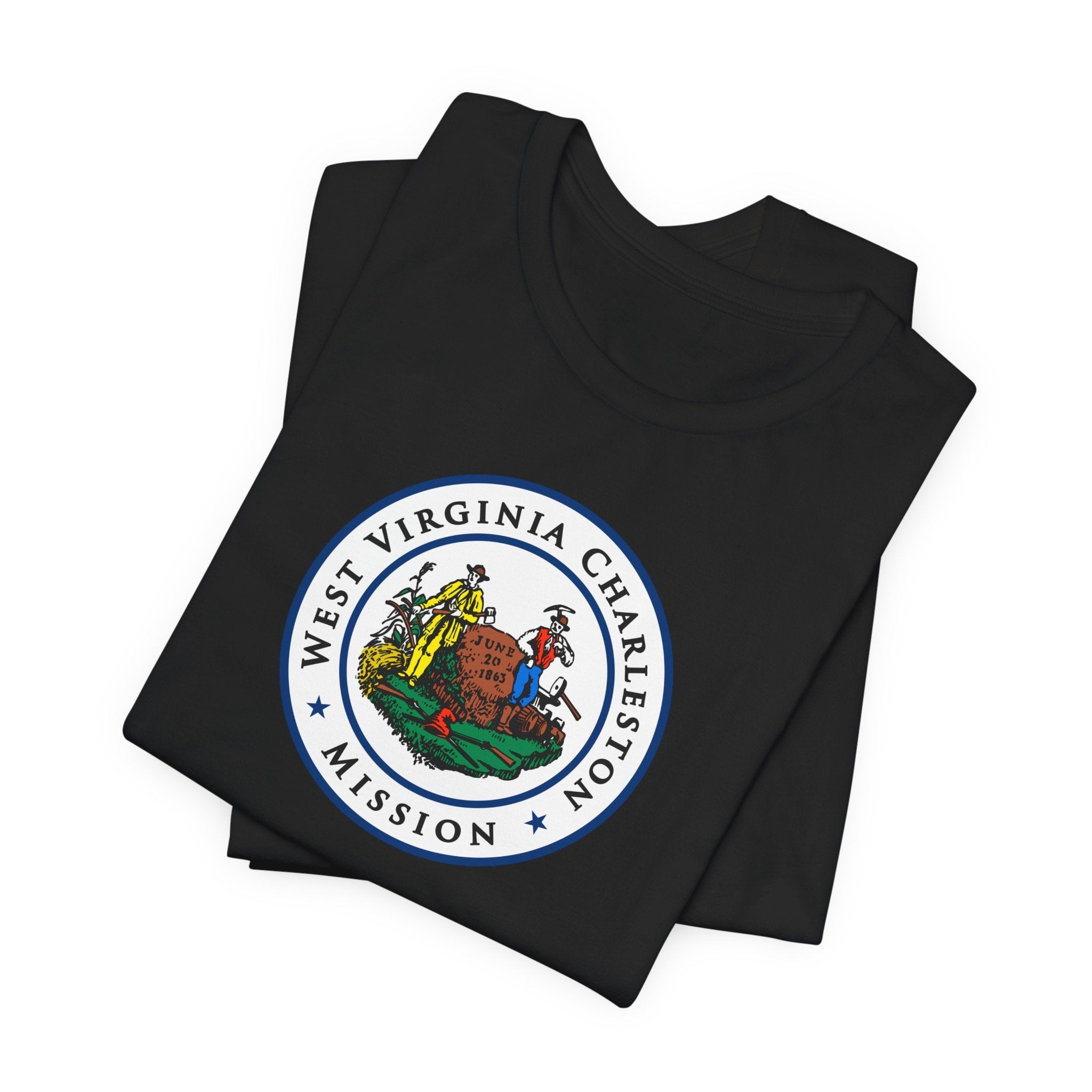 West Virginia Charleston Mission State Flag Logo (White Border) T-shirt - Mission Wishlist - LDS Missionary Gift Store