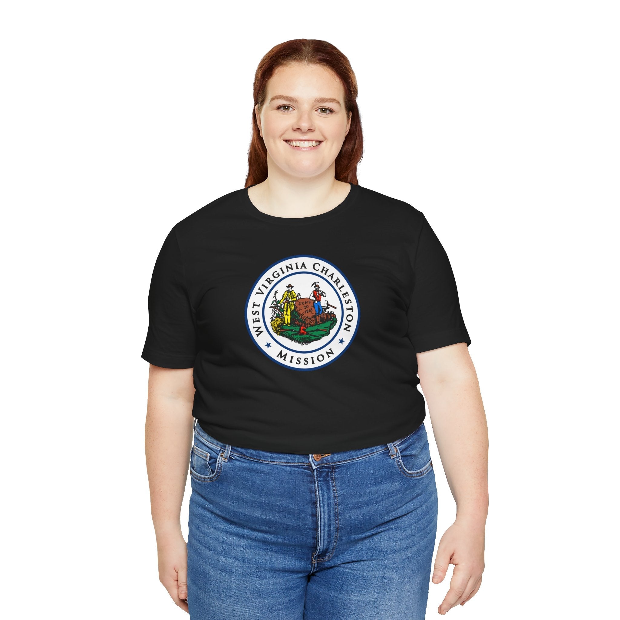 West Virginia Charleston Mission State Flag Logo (White Border) T-shirt - Mission Wishlist - LDS Missionary Gift Store