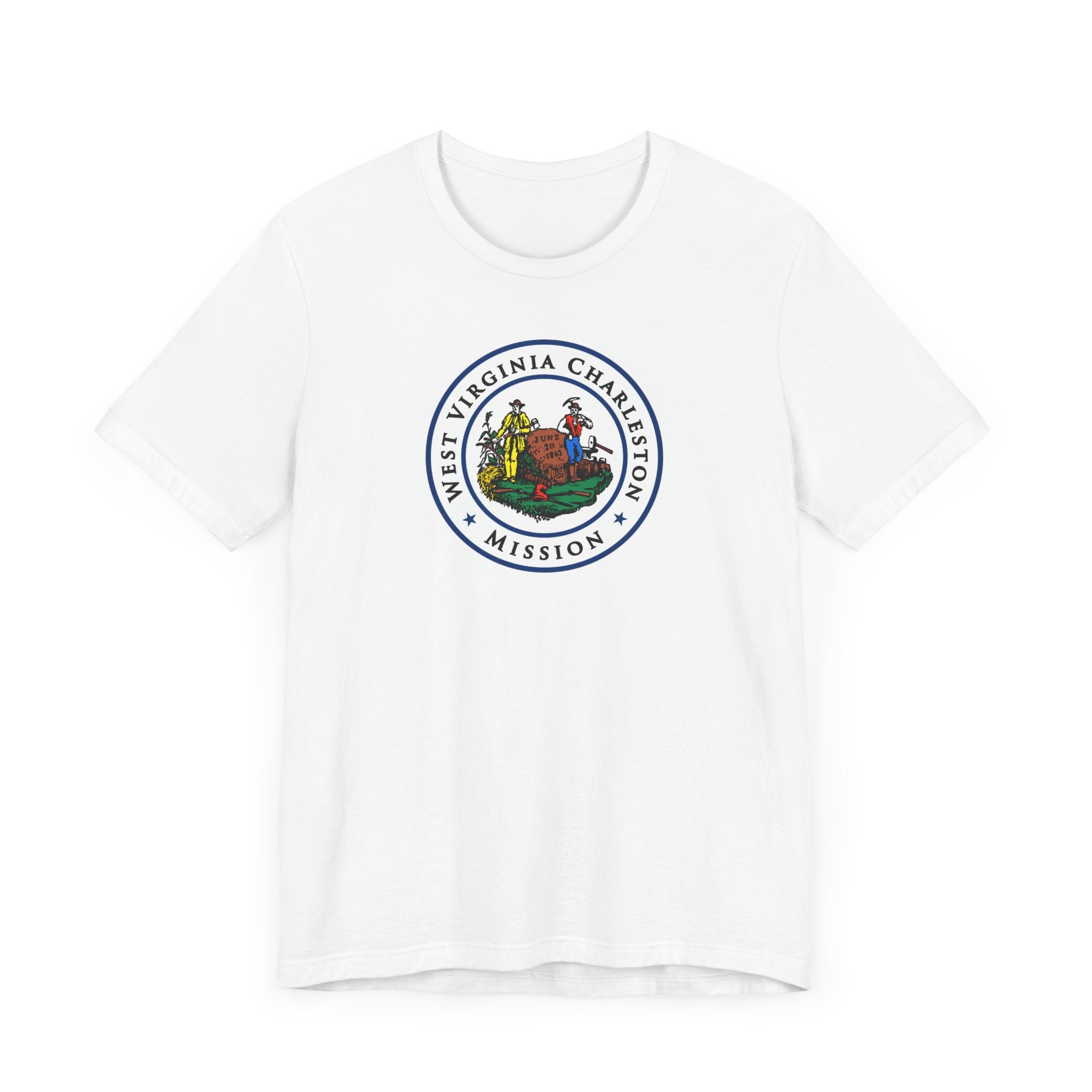 West Virginia Charleston Mission State Flag Logo (White Border) T-shirt - Mission Wishlist - LDS Missionary Gift Store
