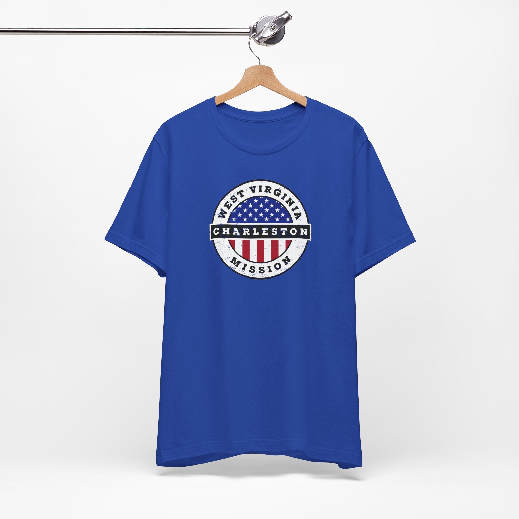 West Virginia Charleston Mission Vintage Circular USA Flag T-Shirt - Mission Wishlist - LDS Missionary Gift Store