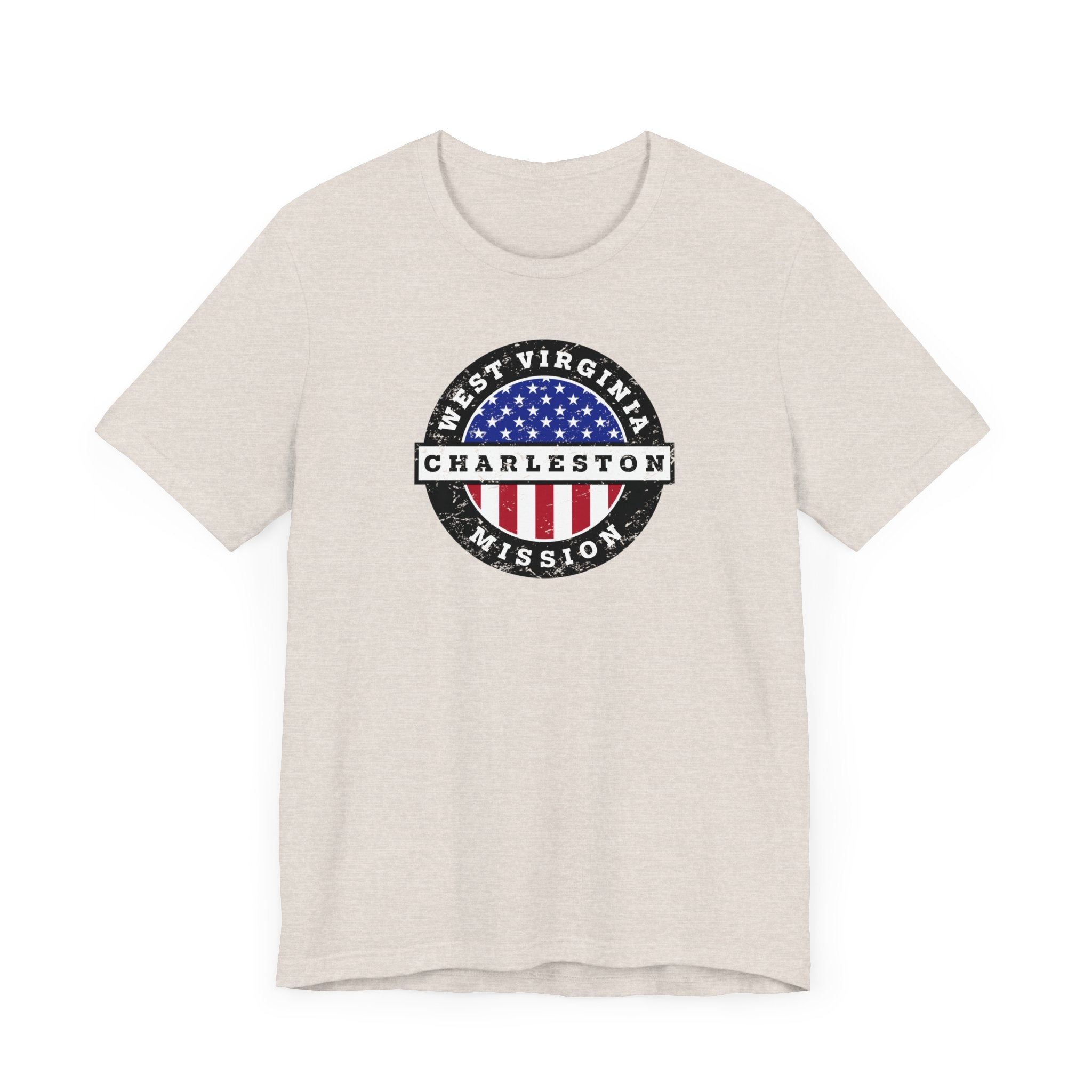 West Virginia Charleston Mission Vintage Circular USA Flag T-Shirt - Mission Wishlist - LDS Missionary Gift Store
