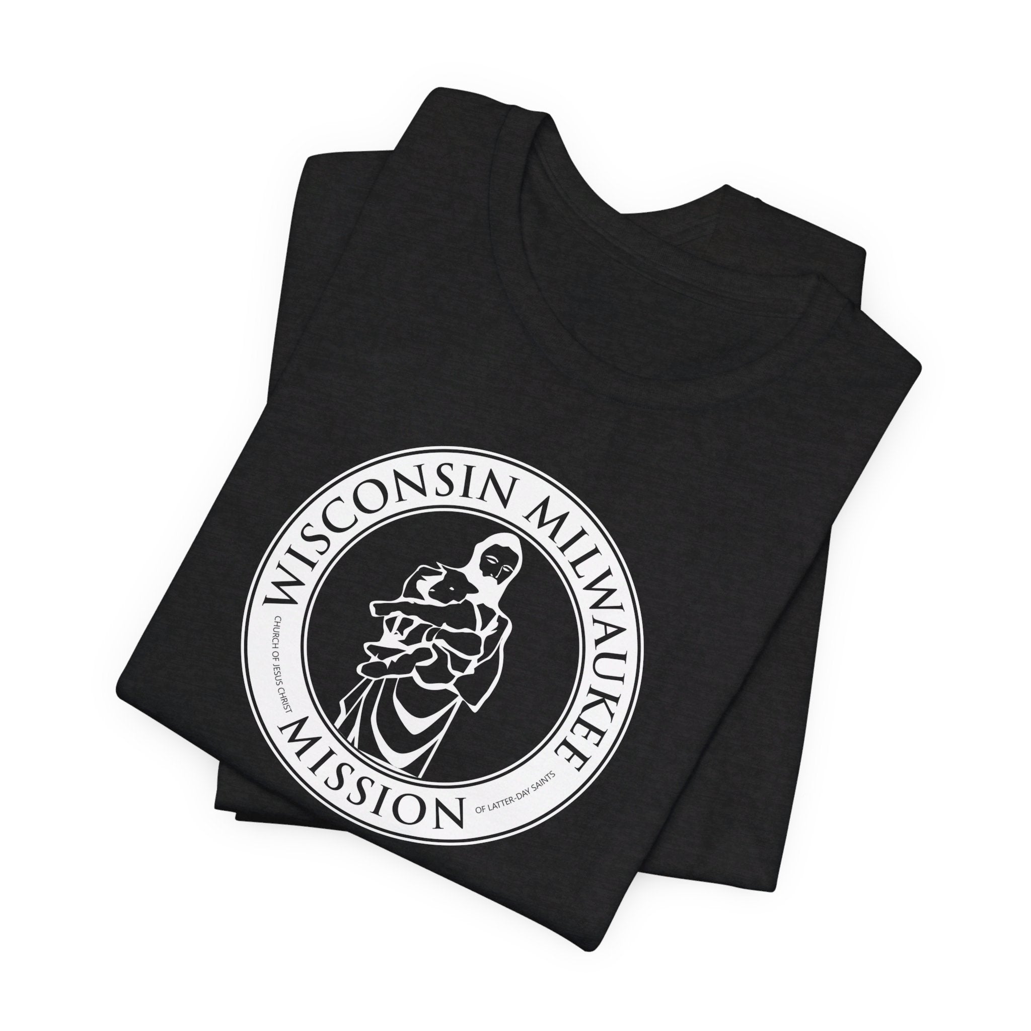 Wisconsin Milwaukee Mission Circular Monochrome Logo T-Shirt - Mission Wishlist - LDS Missionary Gift Store