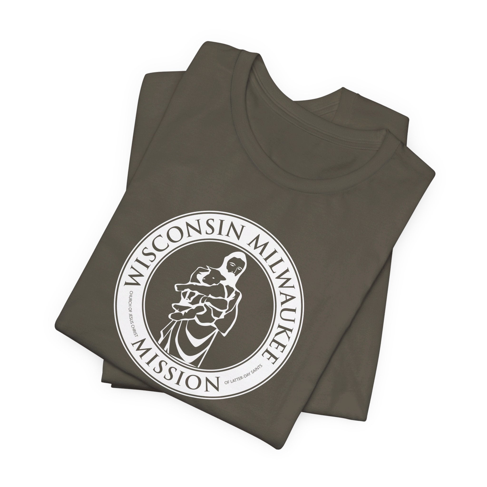 Wisconsin Milwaukee Mission Circular Monochrome Logo T-Shirt - Mission Wishlist - LDS Missionary Gift Store
