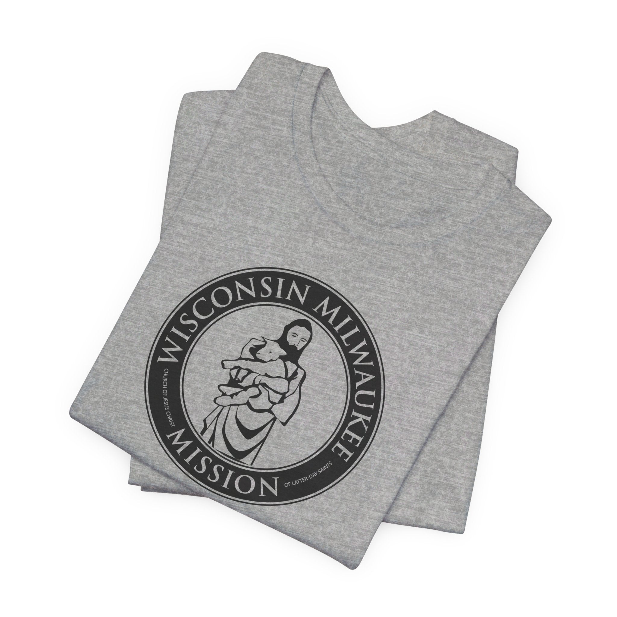 Wisconsin Milwaukee Mission Circular Monochrome Logo T-Shirt - Mission Wishlist - LDS Missionary Gift Store