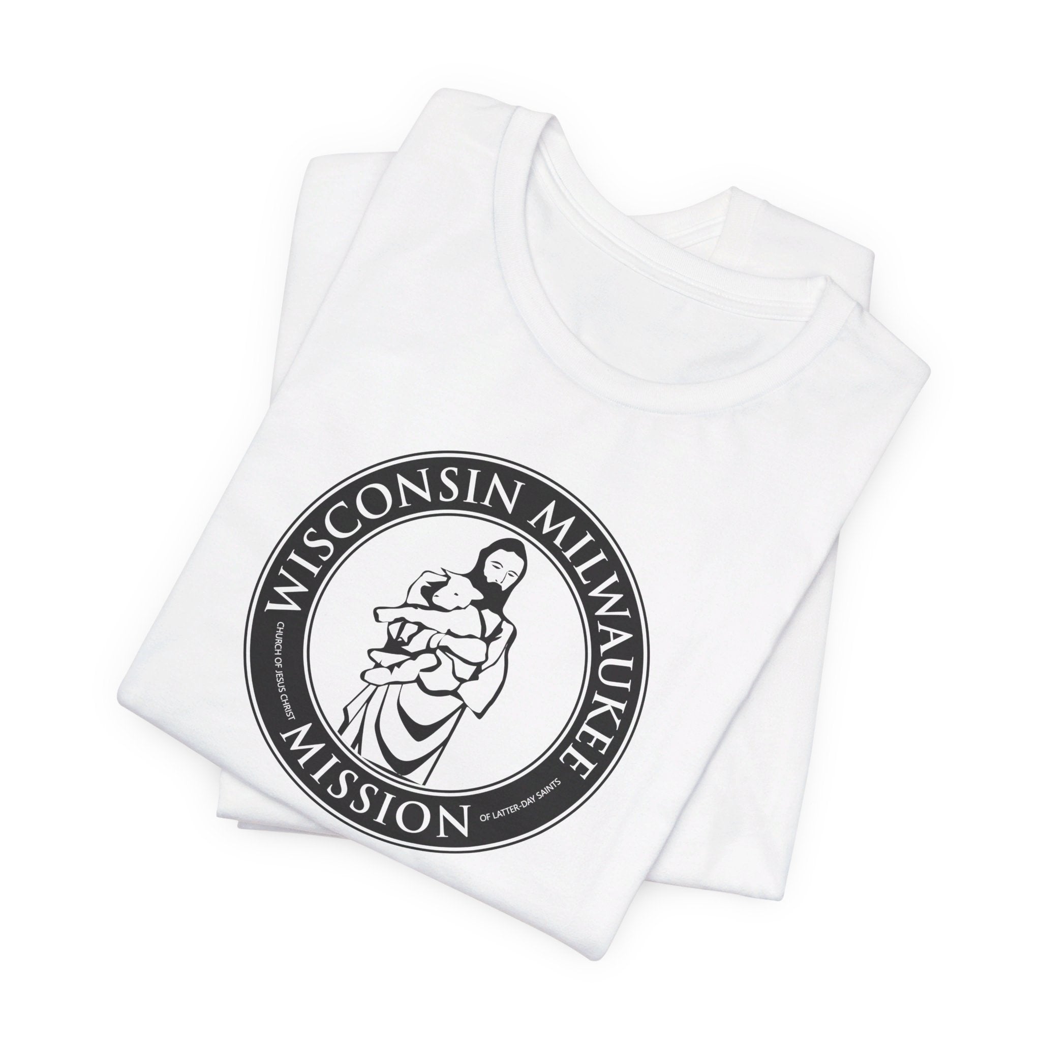 Wisconsin Milwaukee Mission Circular Monochrome Logo T-Shirt - Mission Wishlist - LDS Missionary Gift Store