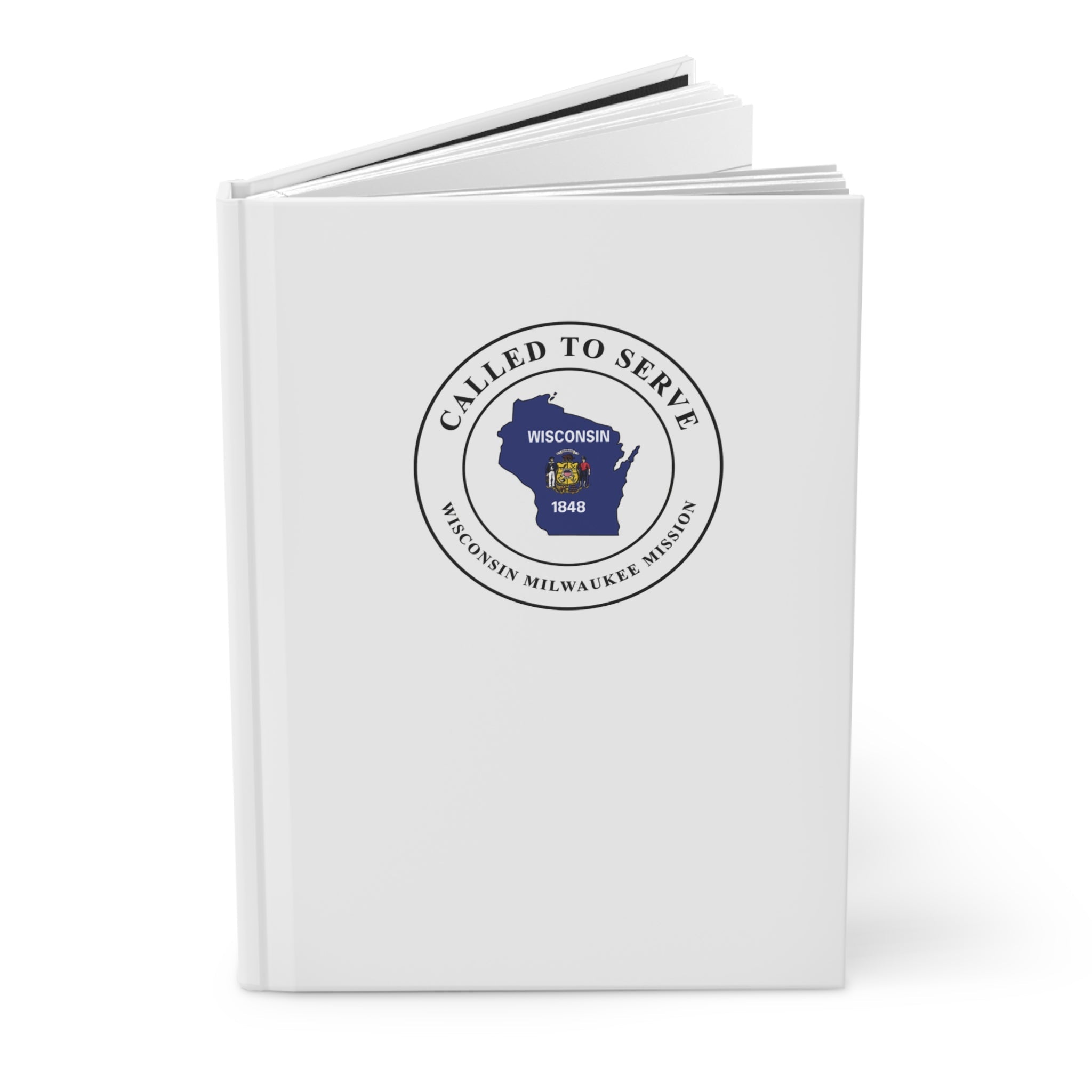 Wisconsin Milwaukee Mission Flag Map Called to Serve White Hardcover Journal Matte - Mission Wishlist - LDS Missionary Gift Store