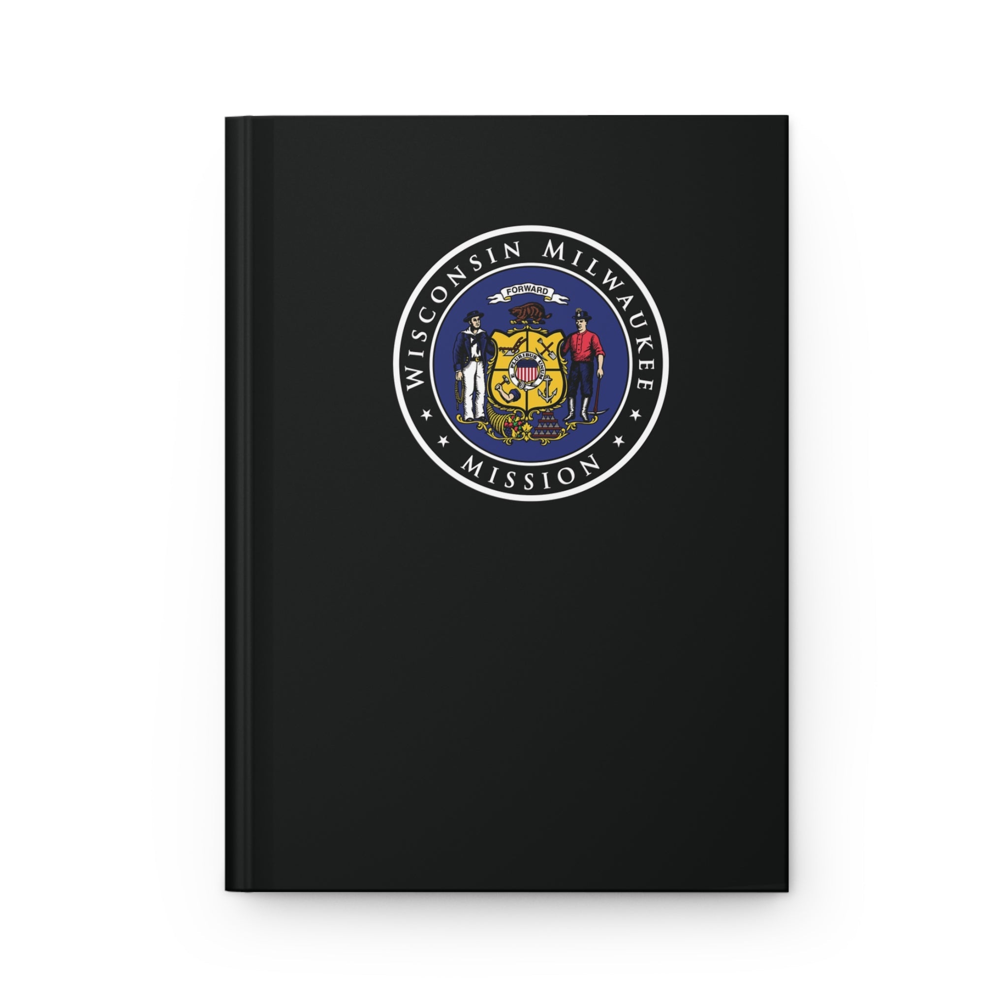 Wisconsin Milwaukee Mission Logo Design Black Hardcover Journal Matte - Mission Wishlist - LDS Missionary Gift Store