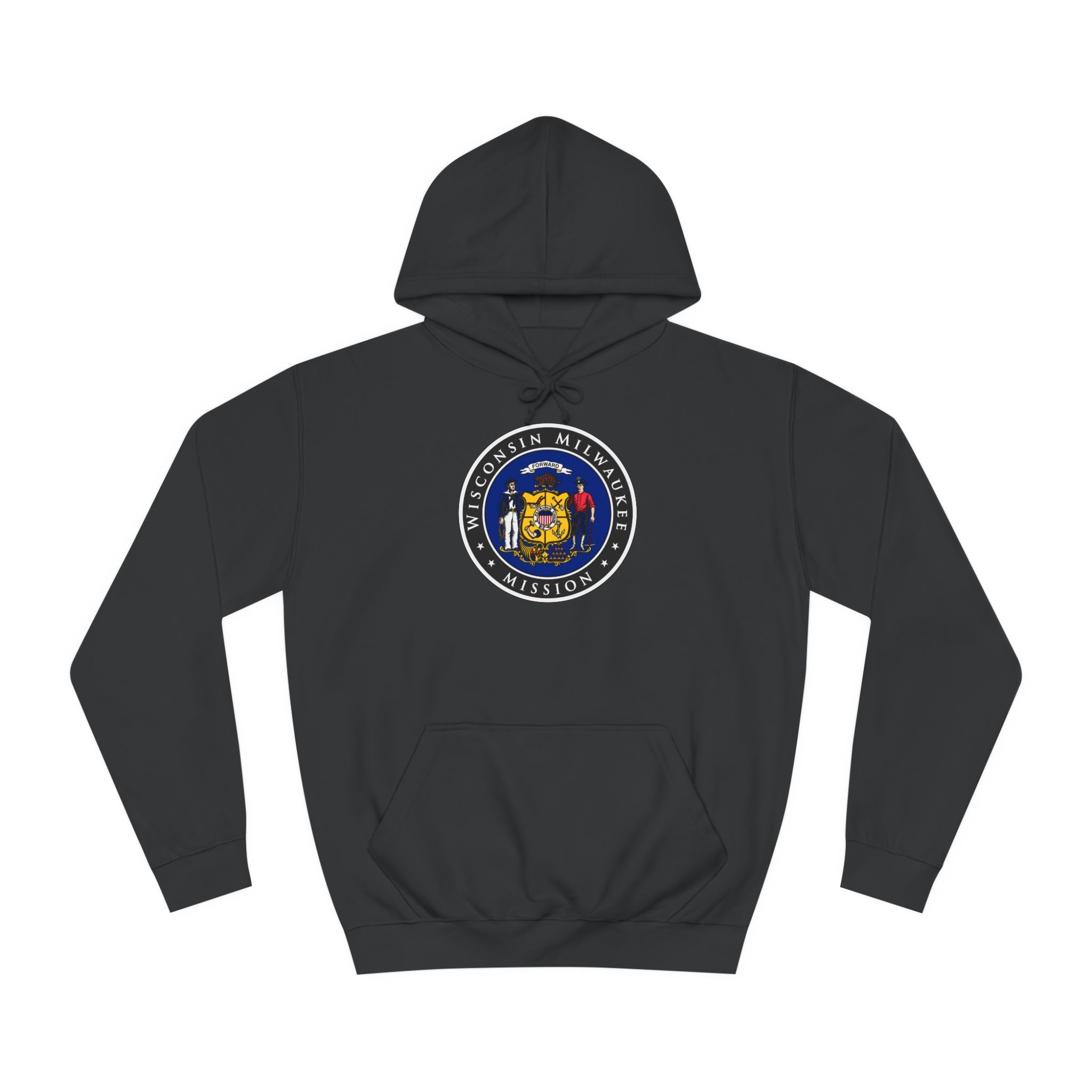 Wisconsin Milwaukee Mission State Flag Logo (Black Border) College Hoodie - Mission Wishlist - LDS Missionary Gift Store