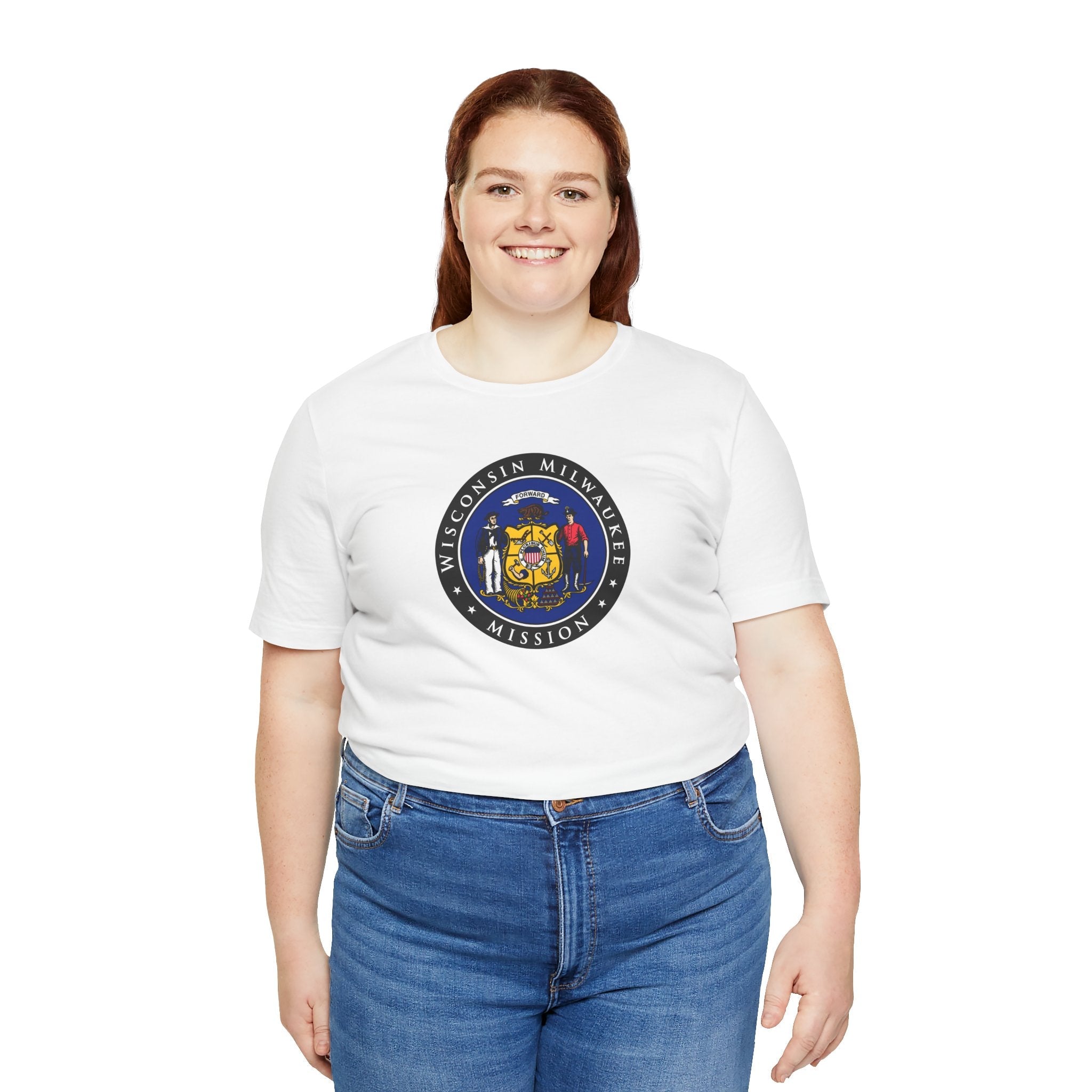 Wisconsin Milwaukee Mission State Flag Logo (Black Border) T-shirt - Mission Wishlist - LDS Missionary Gift Store