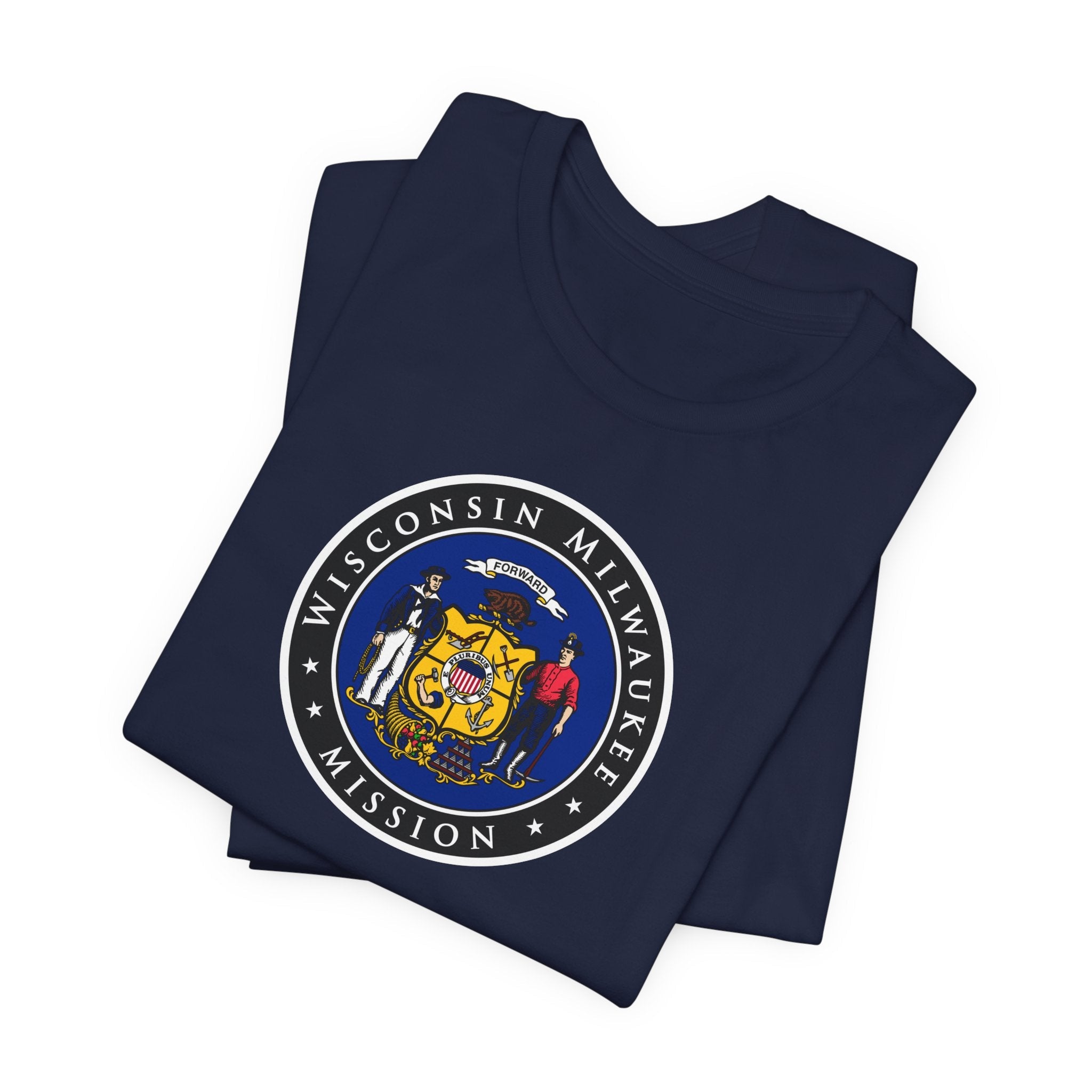 Wisconsin Milwaukee Mission State Flag Logo (Black Border) T-shirt - Mission Wishlist - LDS Missionary Gift Store