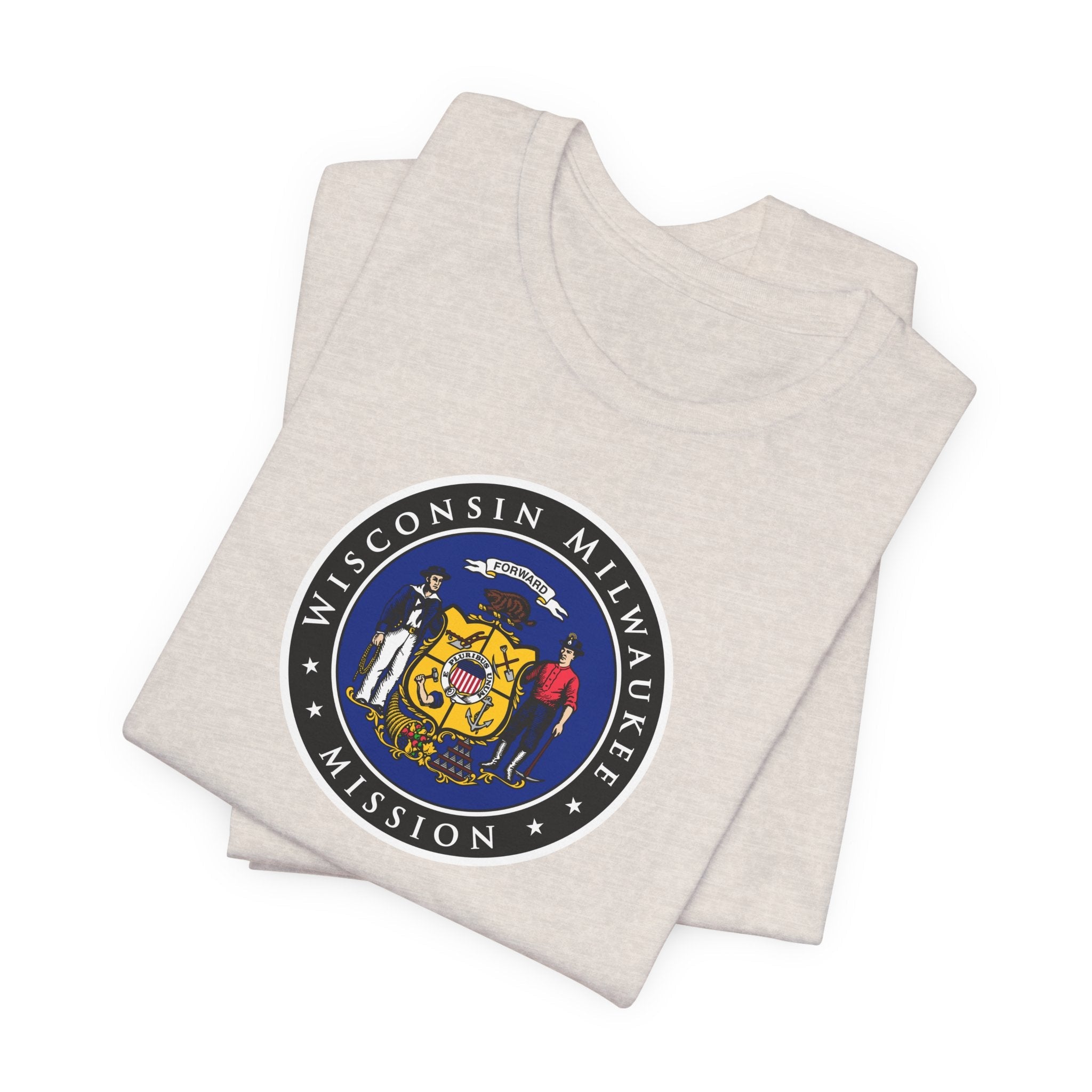 Wisconsin Milwaukee Mission State Flag Logo (Black Border) T-shirt - Mission Wishlist - LDS Missionary Gift Store