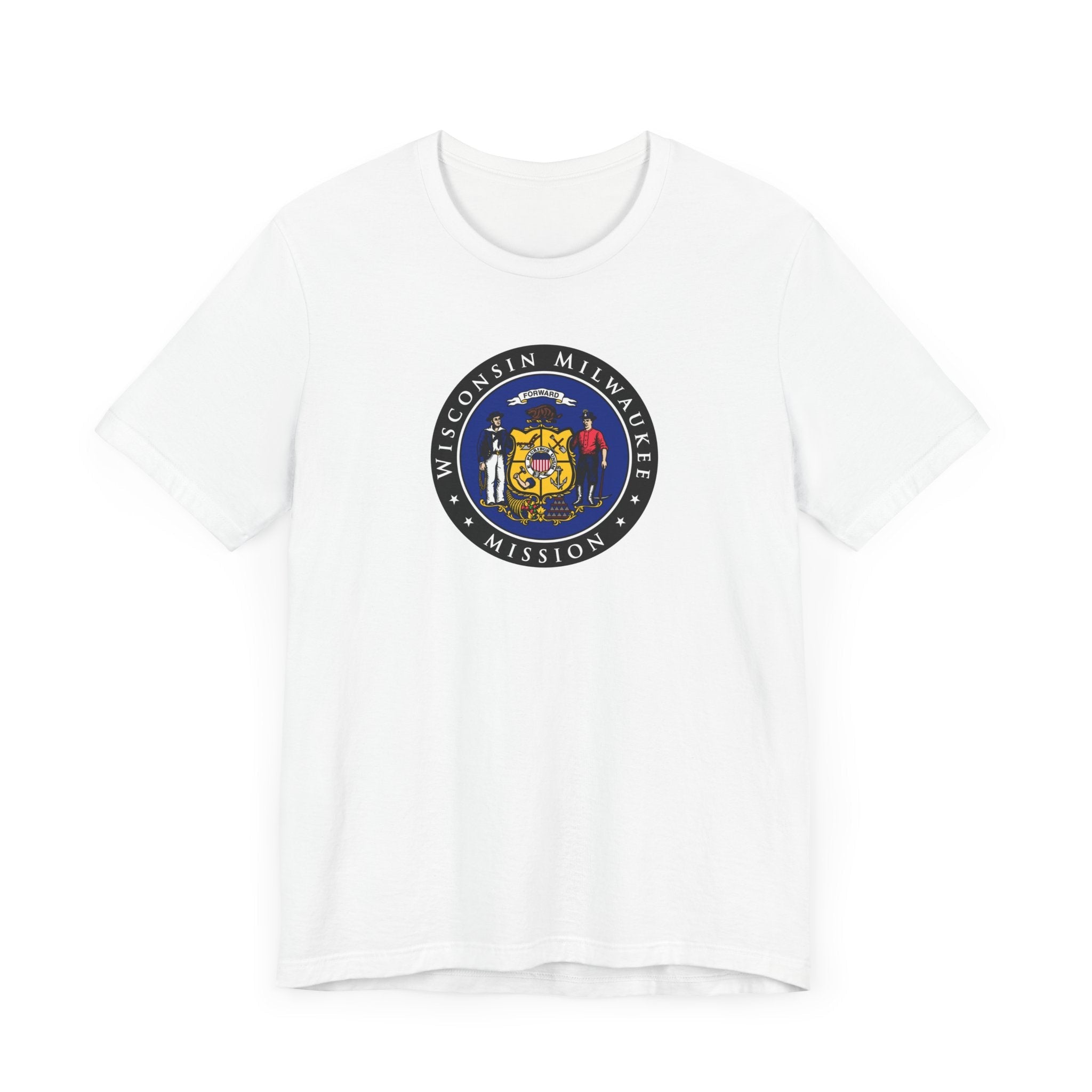 Wisconsin Milwaukee Mission State Flag Logo (Black Border) T-shirt - Mission Wishlist - LDS Missionary Gift Store