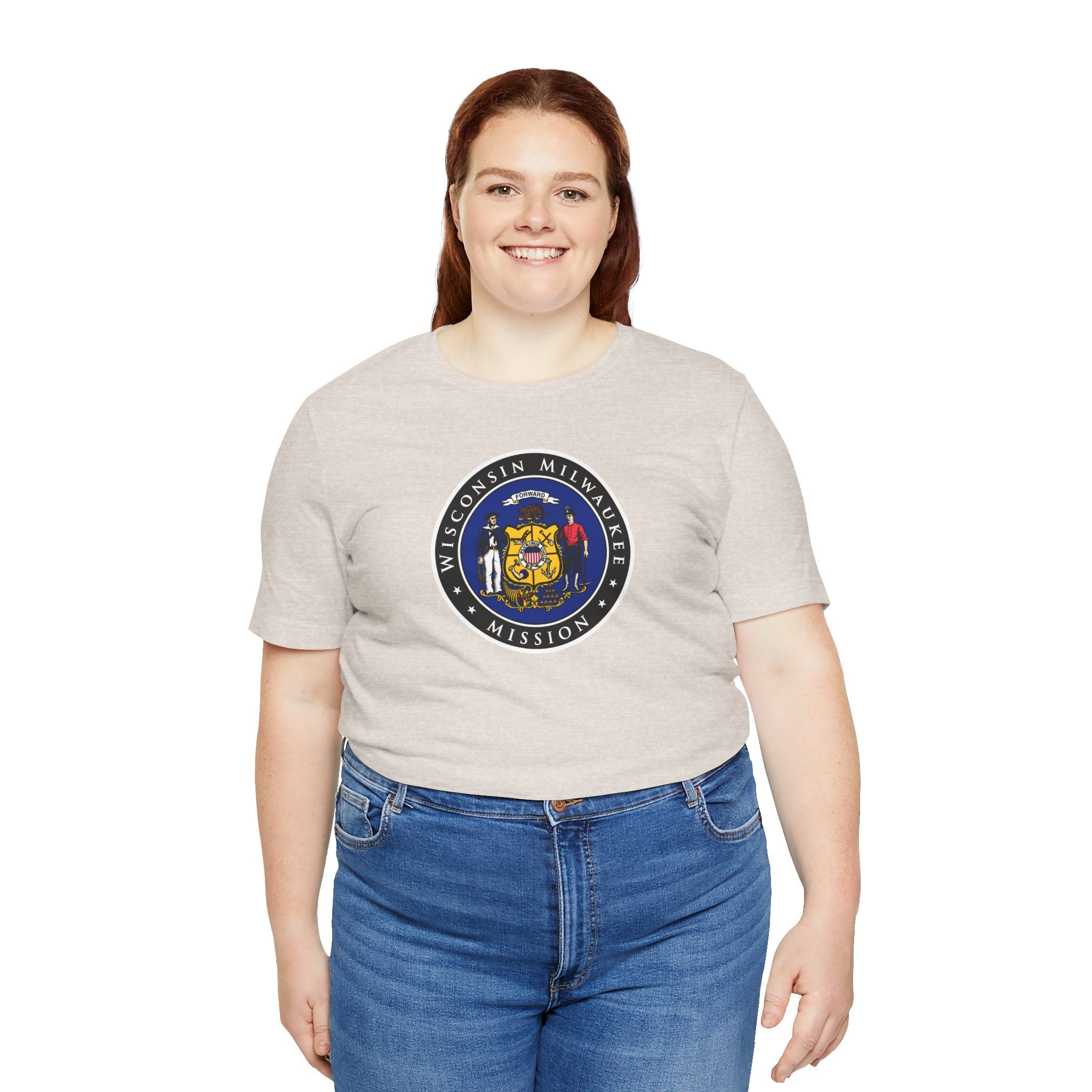 Wisconsin Milwaukee Mission State Flag Logo (Black Border) T-shirt - Mission Wishlist - LDS Missionary Gift Store