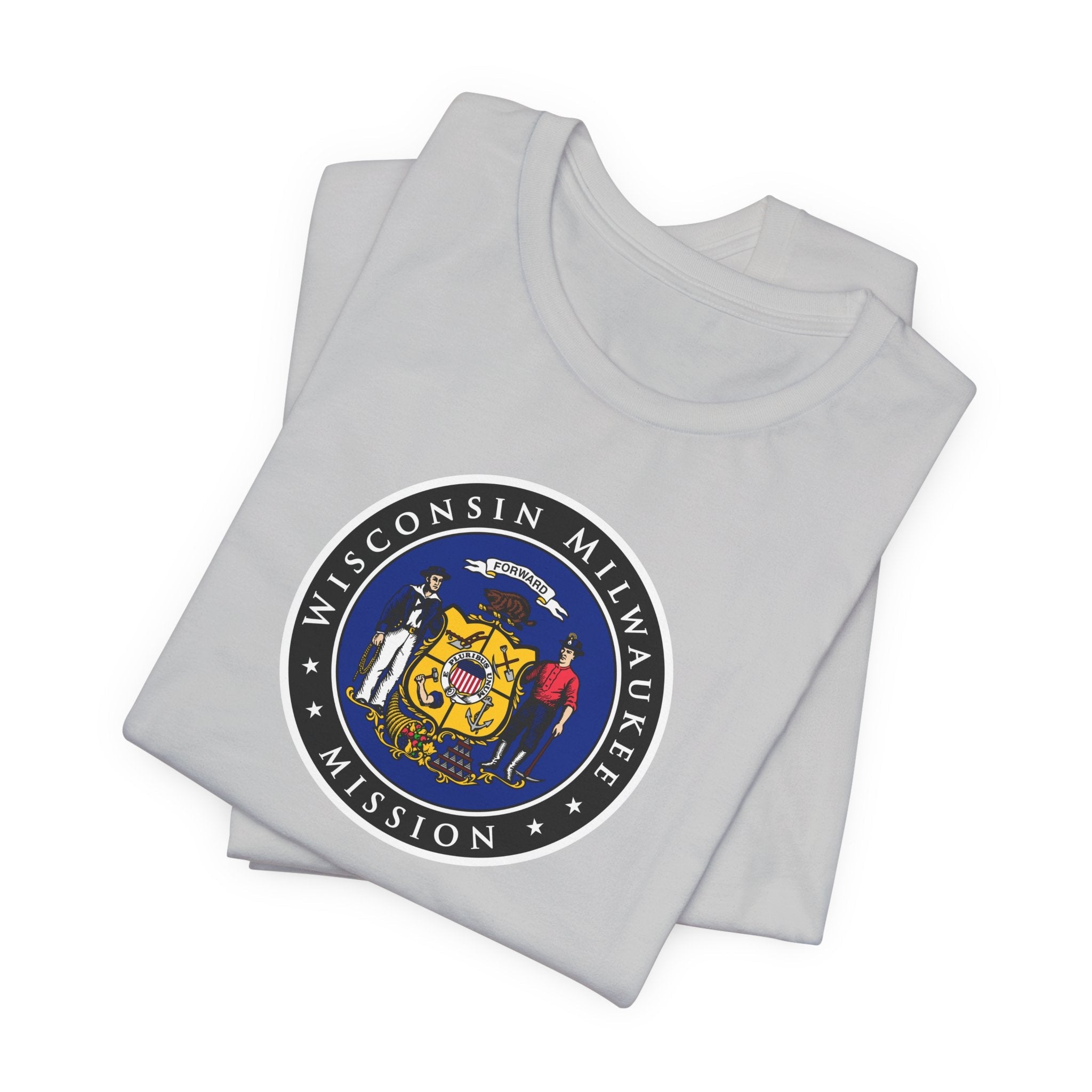 Wisconsin Milwaukee Mission State Flag Logo (Black Border) T-shirt - Mission Wishlist - LDS Missionary Gift Store