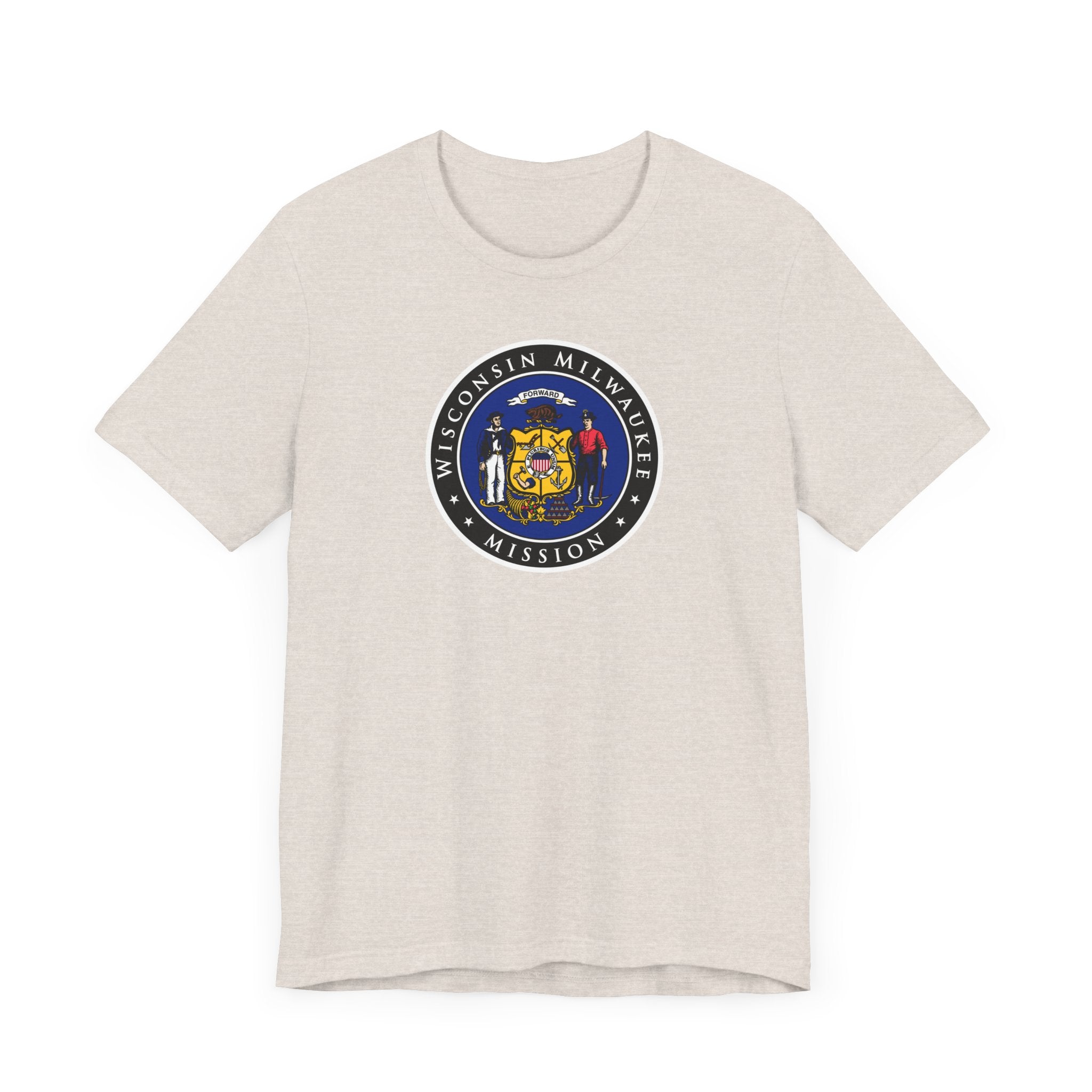 Wisconsin Milwaukee Mission State Flag Logo (Black Border) T-shirt - Mission Wishlist - LDS Missionary Gift Store