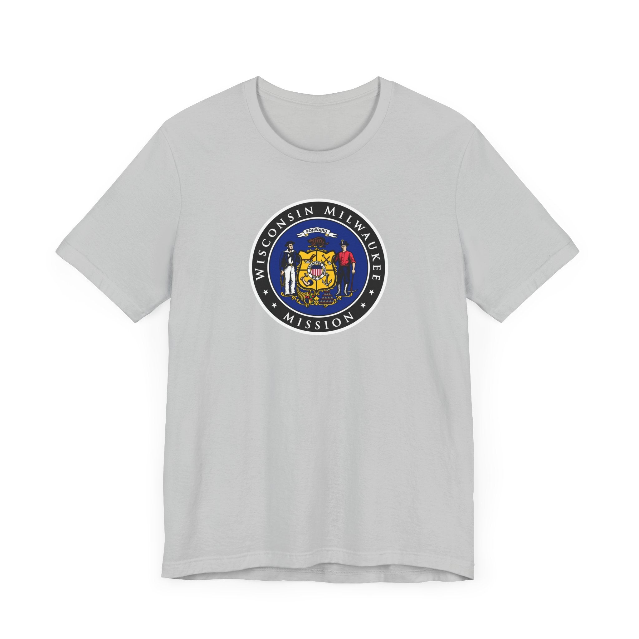 Wisconsin Milwaukee Mission State Flag Logo (Black Border) T-shirt - Mission Wishlist - LDS Missionary Gift Store