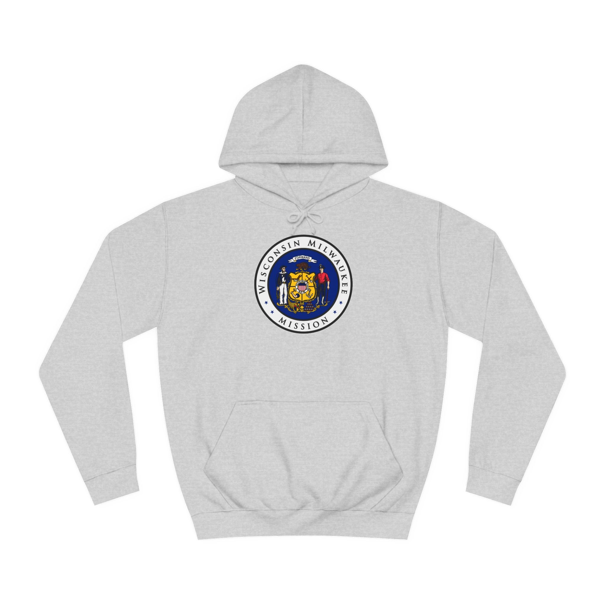 Wisconsin Milwaukee Mission State Flag Logo (White Border) College Hoodie - Mission Wishlist - LDS Missionary Gift Store