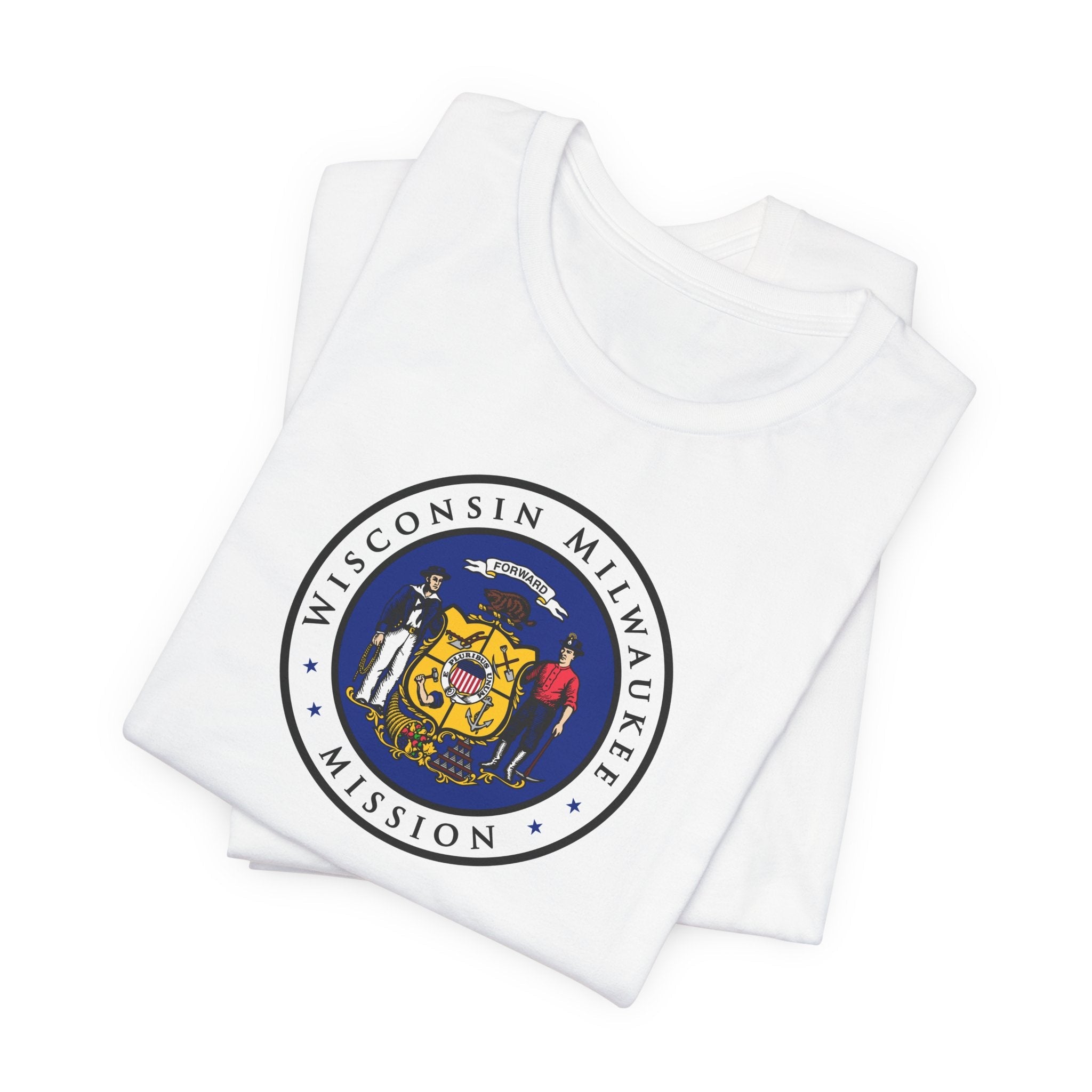 Wisconsin Milwaukee Mission State Flag Logo (White Border) T-shirt - Mission Wishlist - LDS Missionary Gift Store