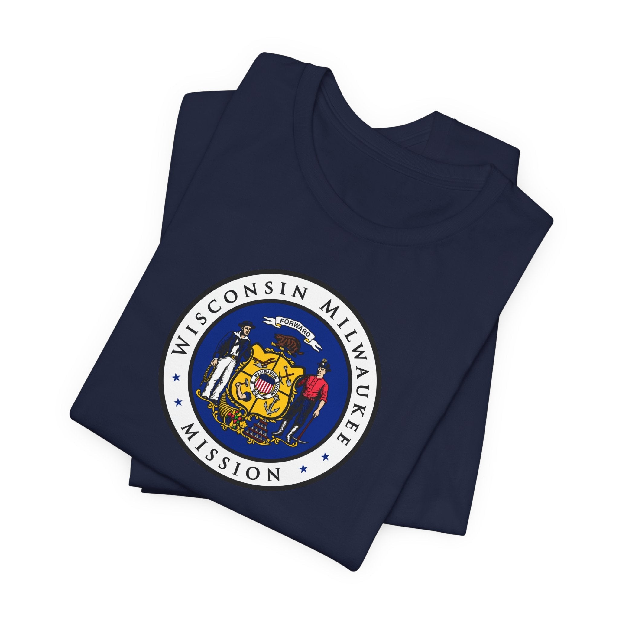 Wisconsin Milwaukee Mission State Flag Logo (White Border) T-shirt - Mission Wishlist - LDS Missionary Gift Store