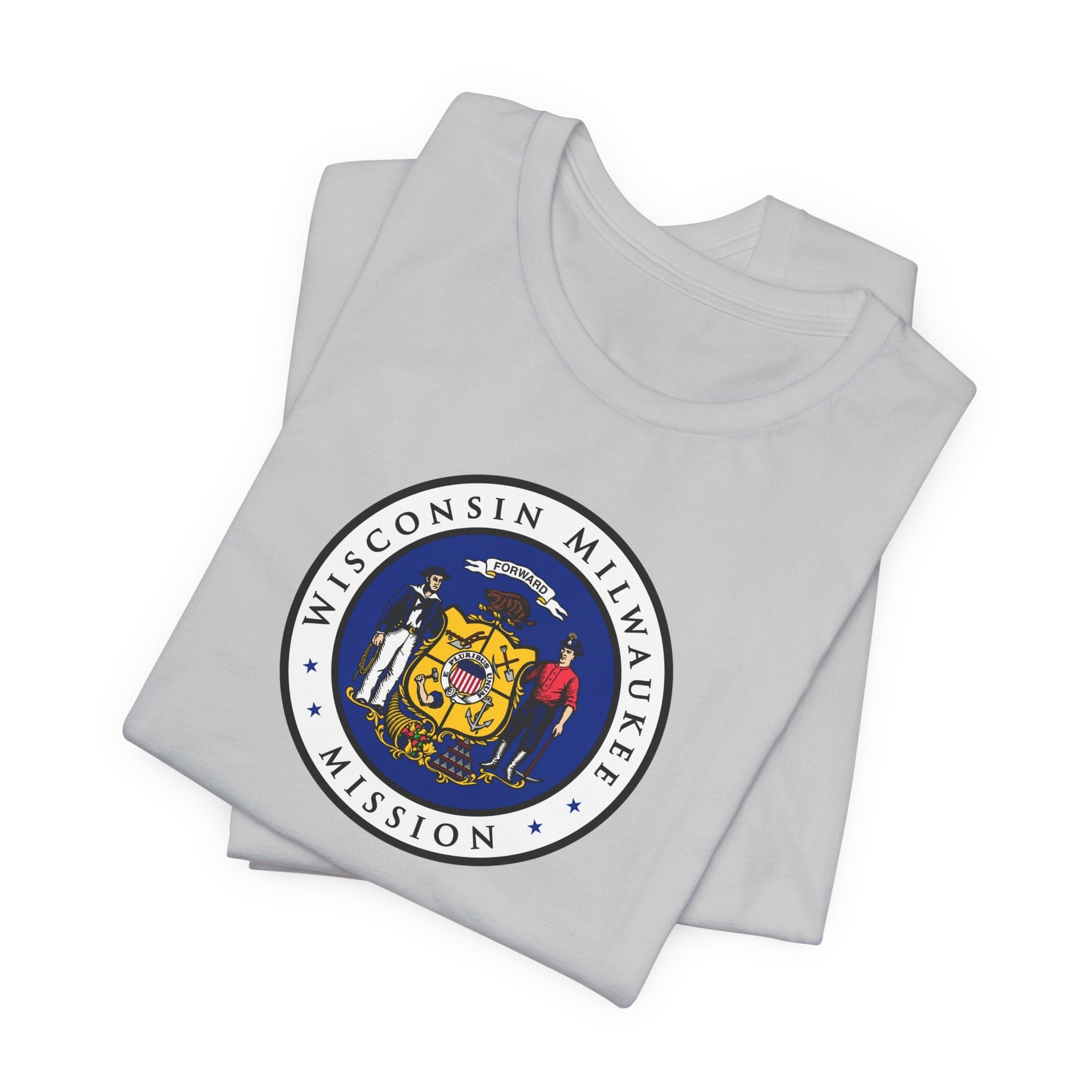 Wisconsin Milwaukee Mission State Flag Logo (White Border) T-shirt - Mission Wishlist - LDS Missionary Gift Store