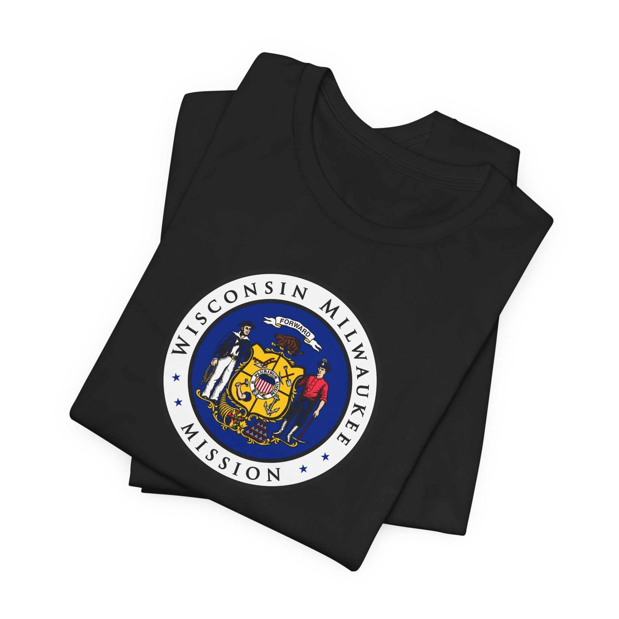 Wisconsin Milwaukee Mission State Flag Logo (White Border) T-shirt - Mission Wishlist - LDS Missionary Gift Store