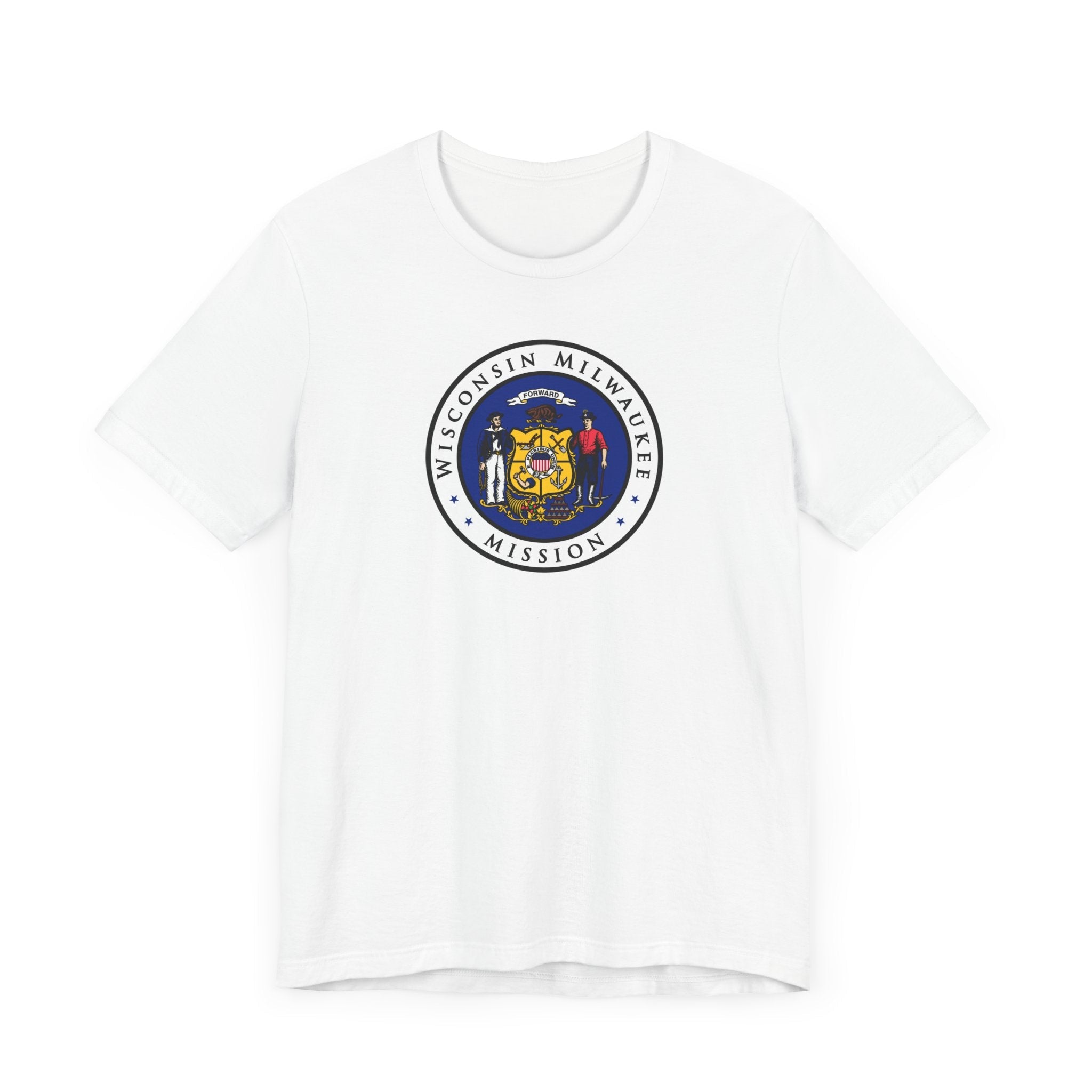 Wisconsin Milwaukee Mission State Flag Logo (White Border) T-shirt - Mission Wishlist - LDS Missionary Gift Store