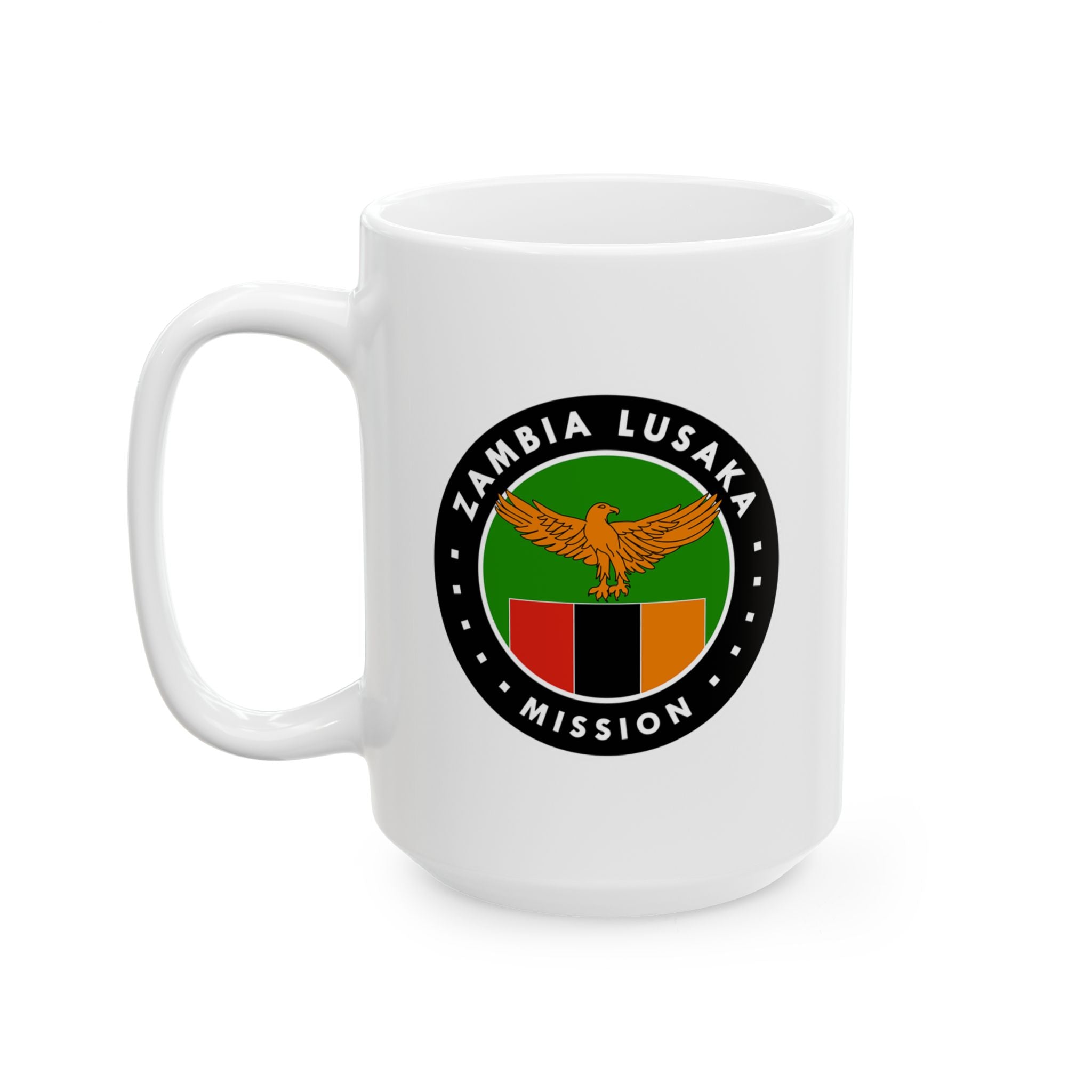 Zambia Lusaka Mission Circular Flag White Ceramic Mug - Latter-Day Saint LDS Missionary Gift - Book of Mormon